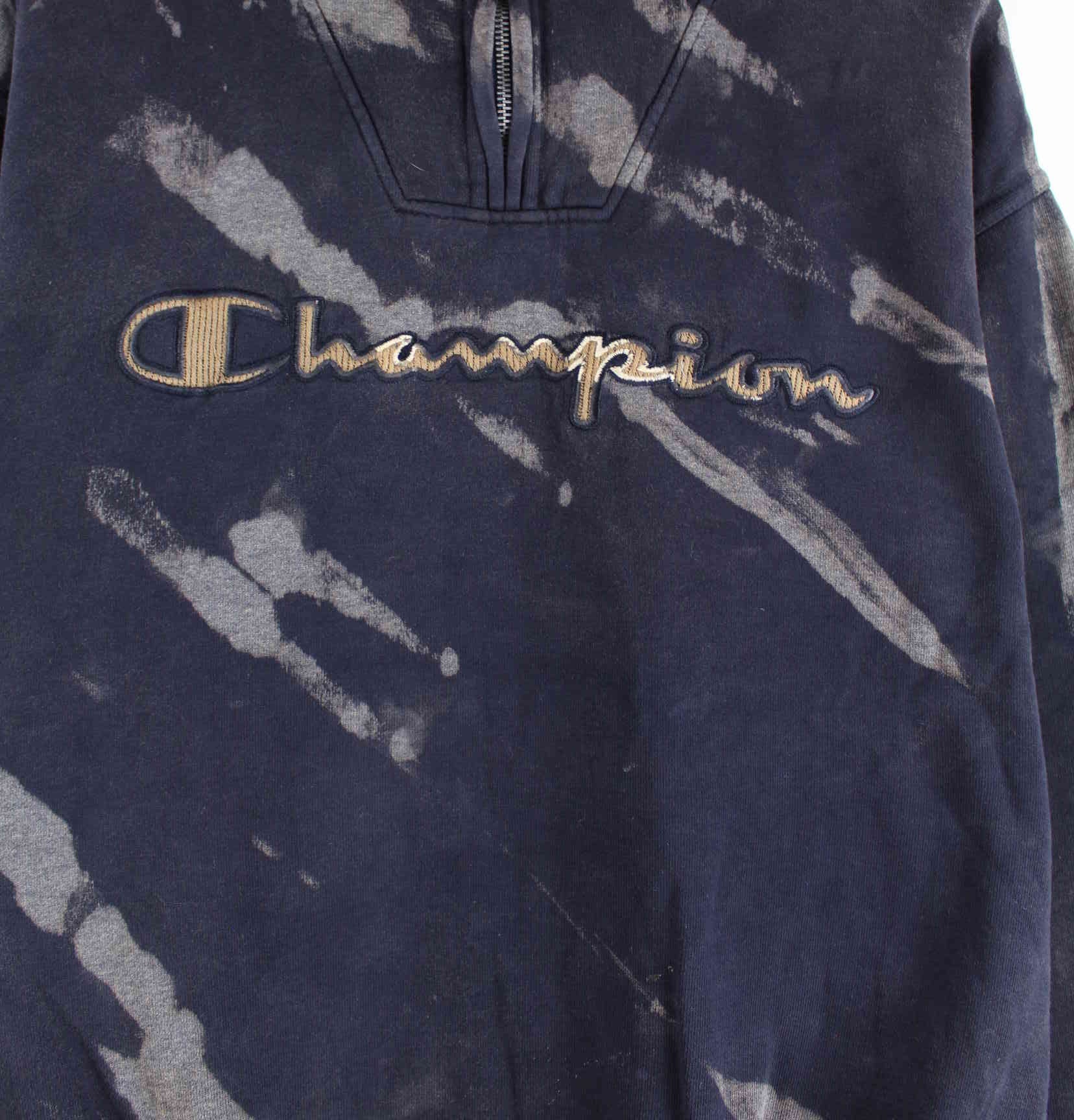 Champion Tie Die Half Zip Sweater Blau L (detail image 1)
