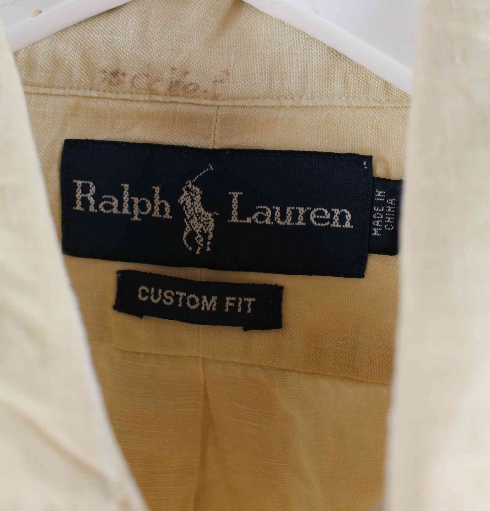 Ralph Lauren 90s Vintage Leinen Hemd Gelb L (detail image 1)