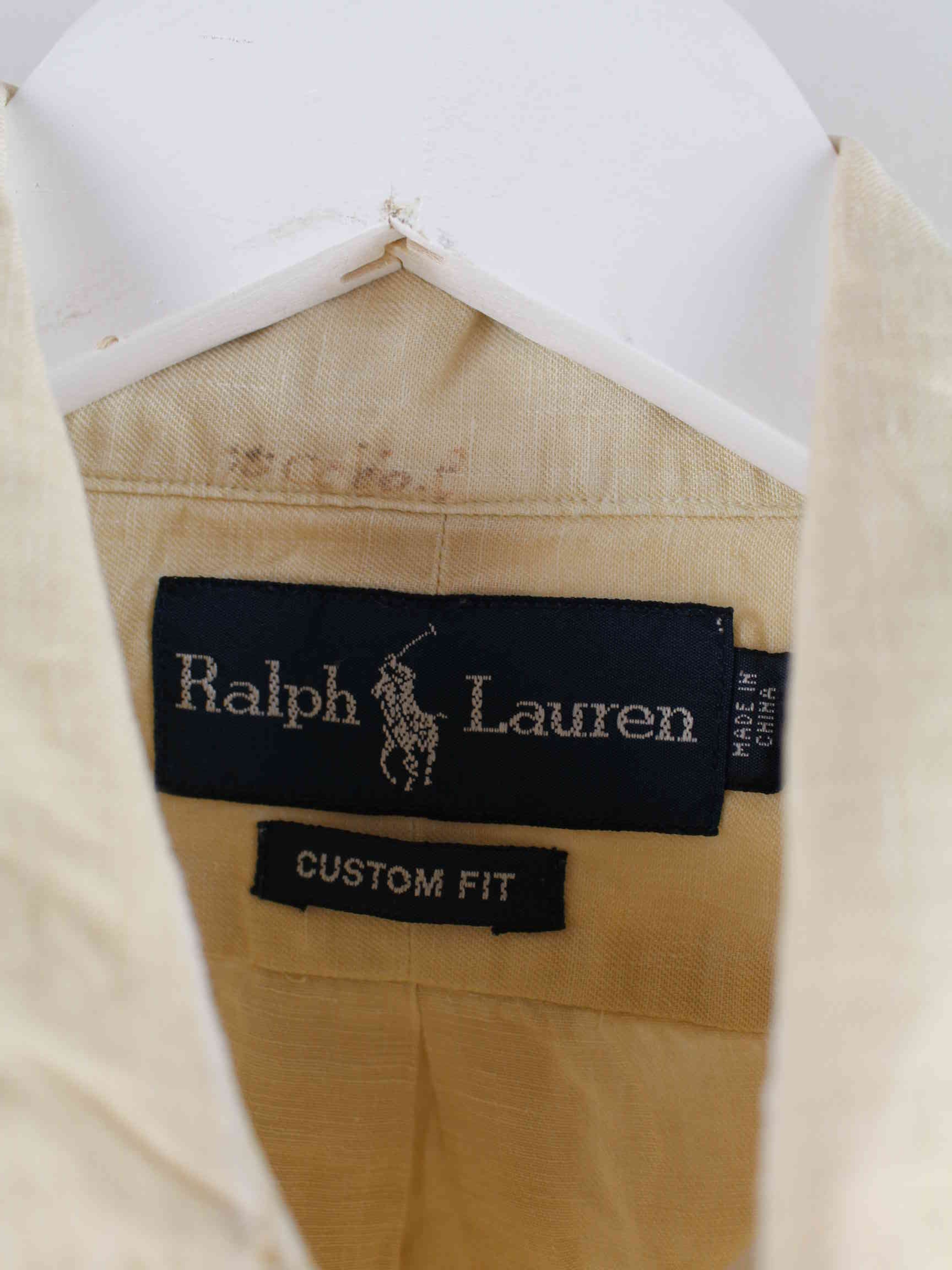 Ralph Lauren 90s Vintage Leinen Hemd Gelb L (detail image 1)