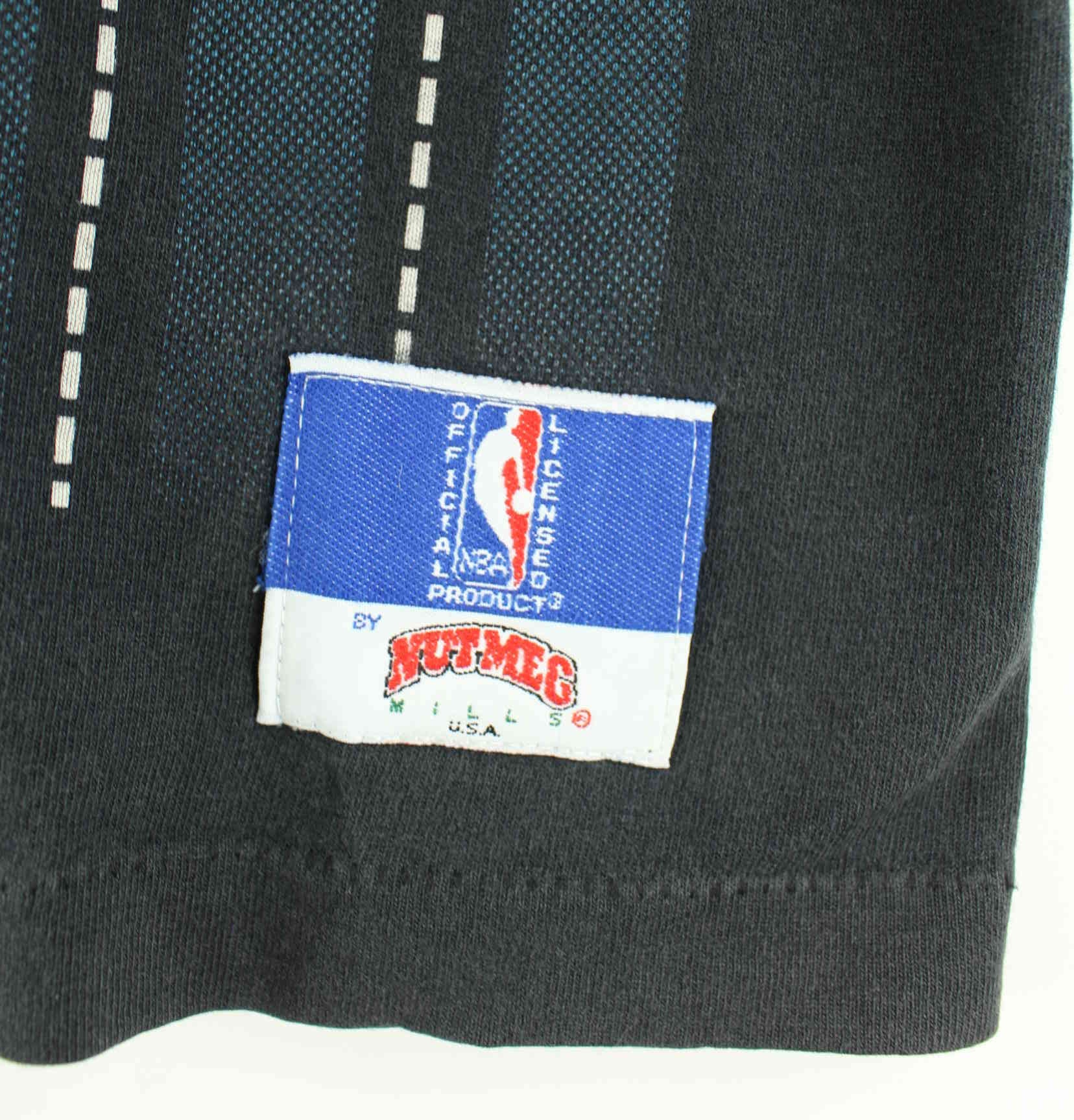 Nutmeg 90s Vintage Charlotte Hornets Print Single Stitch T-Shirt Schwarz XXS (detail image 4)
