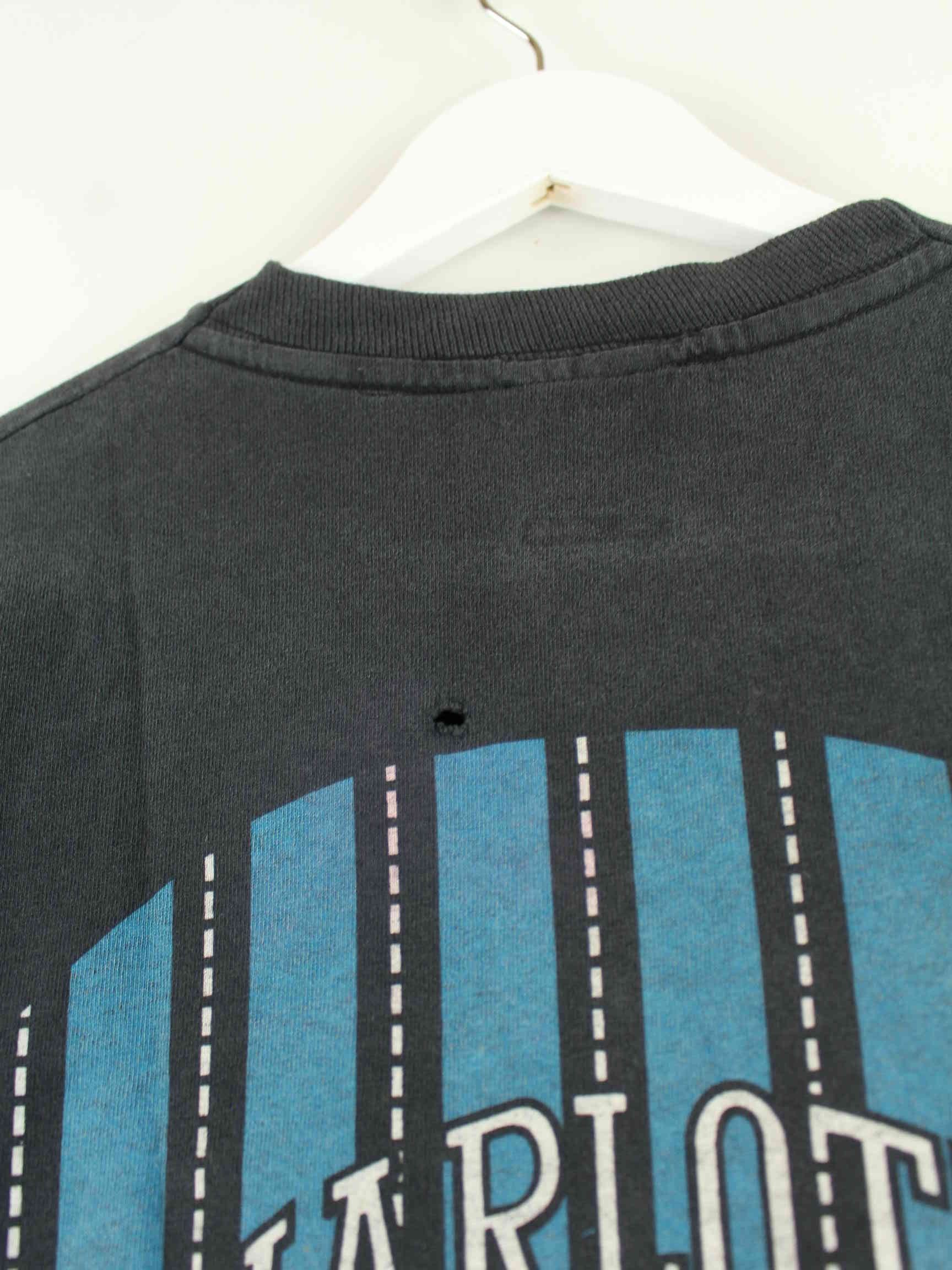 Nutmeg 90s Vintage Charlotte Hornets Print Single Stitch T-Shirt Schwarz XXS (detail image 5)