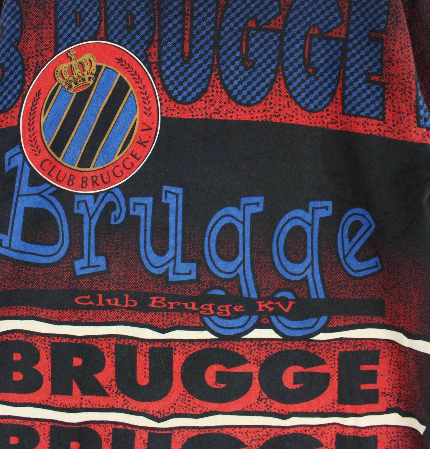 Nutmeg 90s Vintage Brugge KV Print Single Stitch T-Shirt Schwarz M (detail image 1)