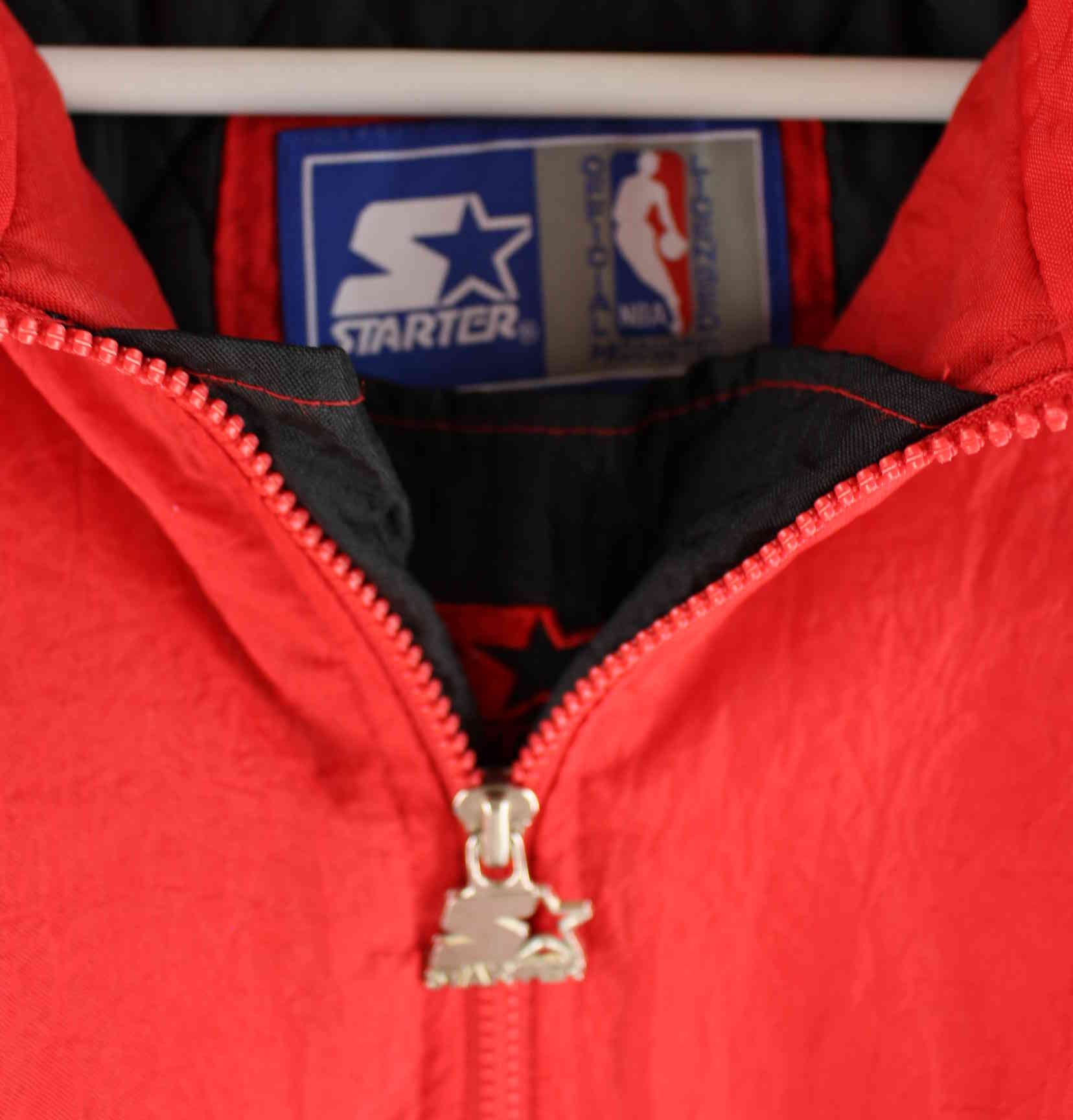 Starter 90s Vintage NBA Chicago Bulls Embroidered Jacke Rot XL (detail image 2)
