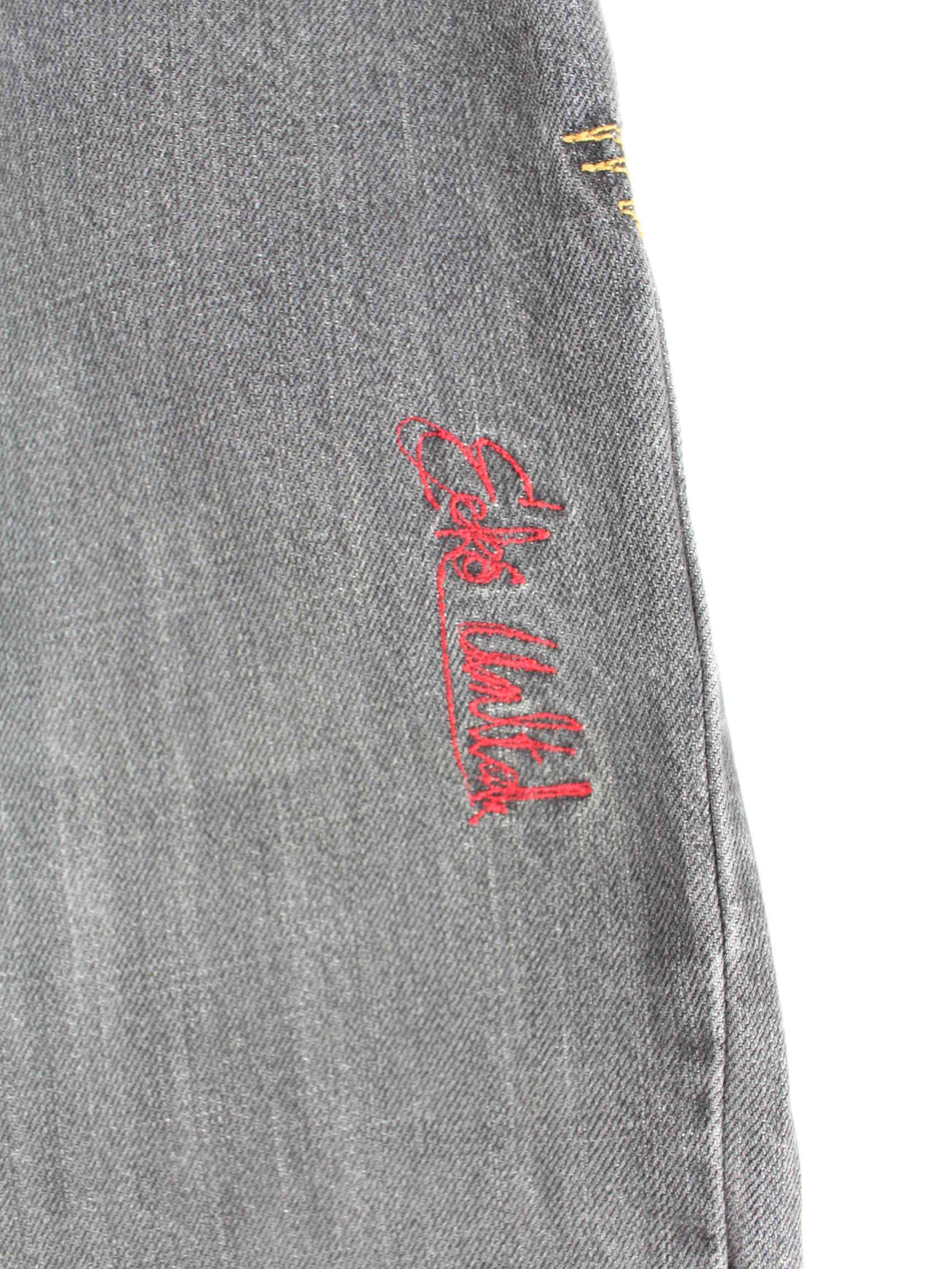 Ecko y2k Embroidered Jeans Grau W28 L30 (detail image 2)