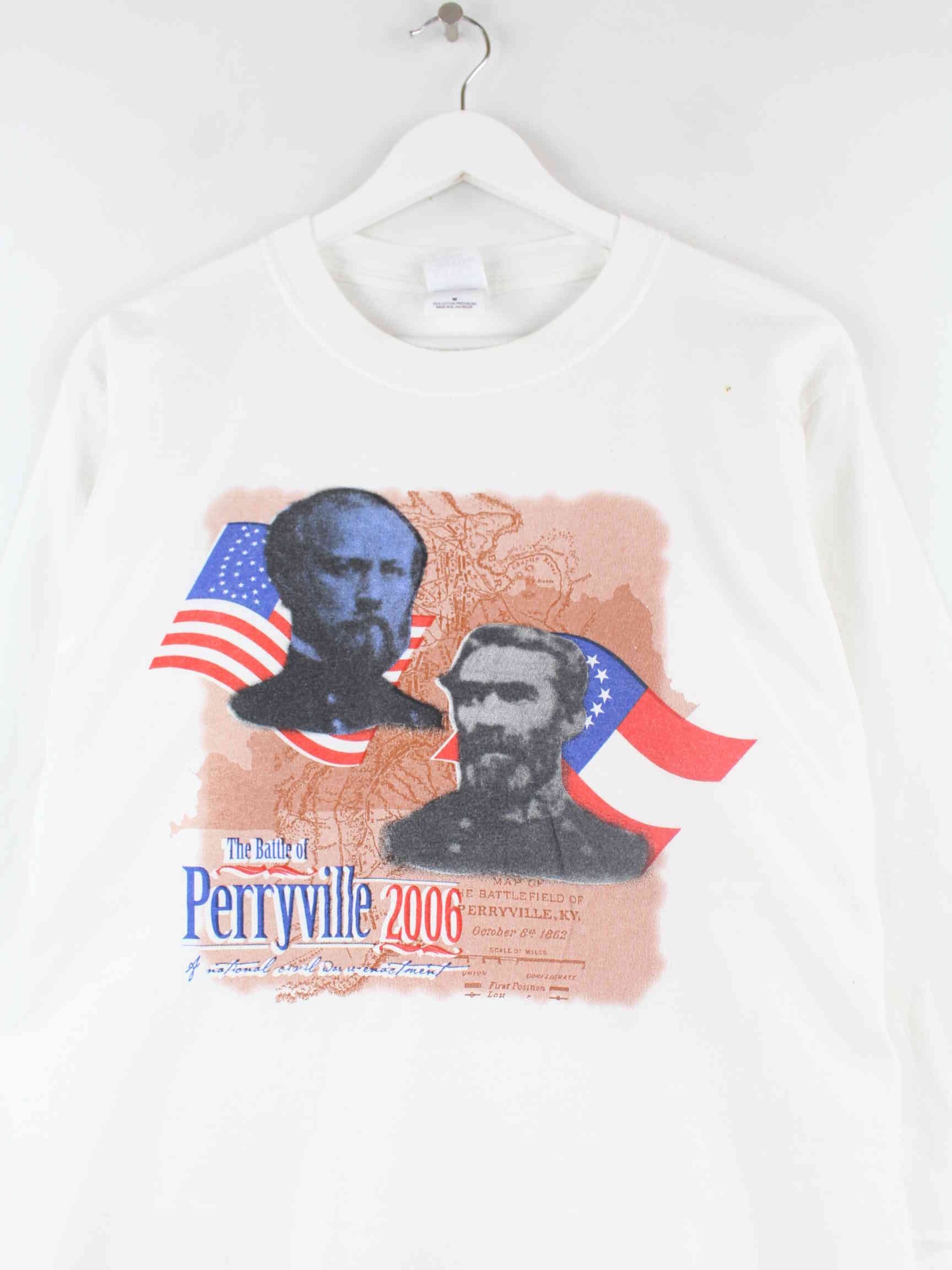 Gildan 2006 Perryville Print Sweatshirt Weiß M (detail image 1)