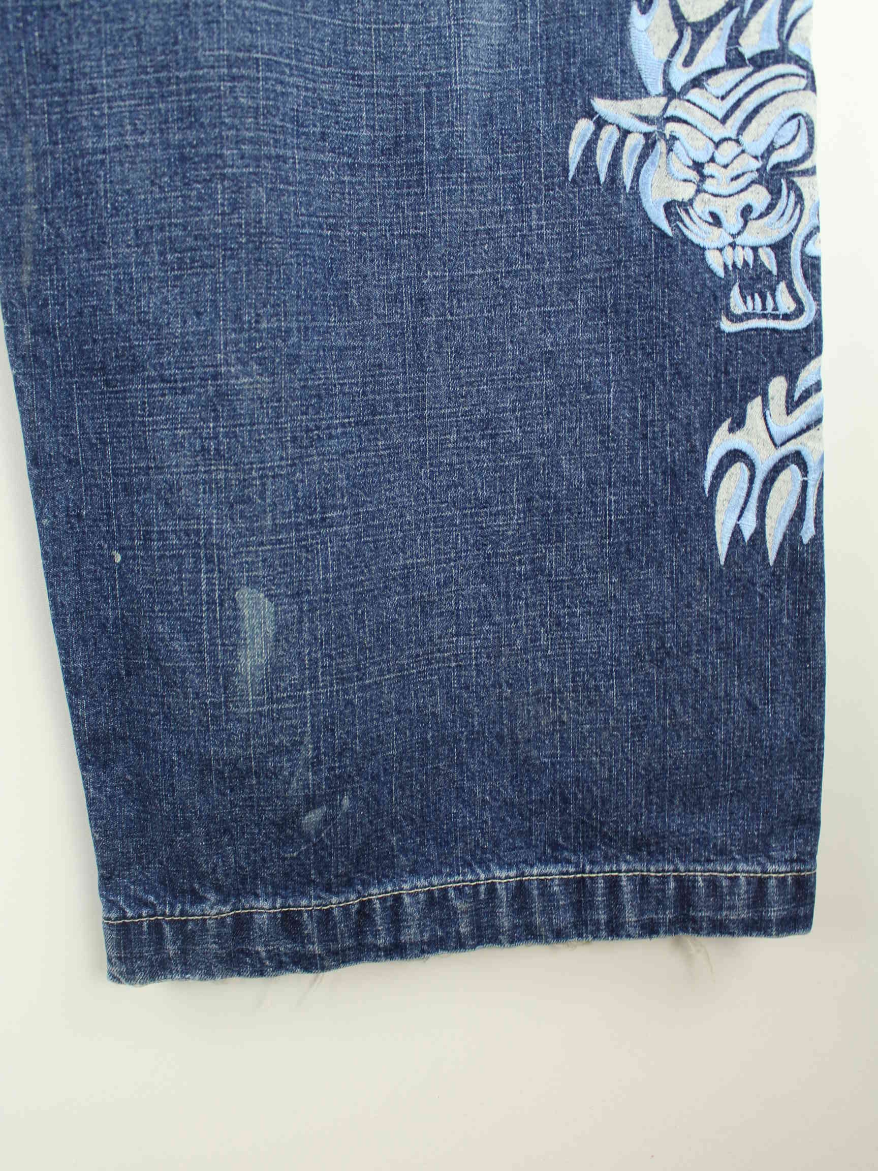 JNCO y2k Carpenter Dragon Embroidered Jeans Blau W34 L32 (detail image 4)