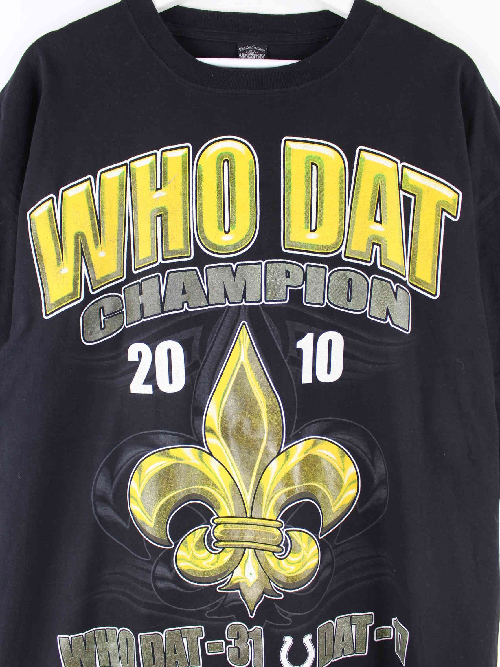 Vintage 2010 Who Dat Print T-Shirt Schwarz XXL (detail image 1)