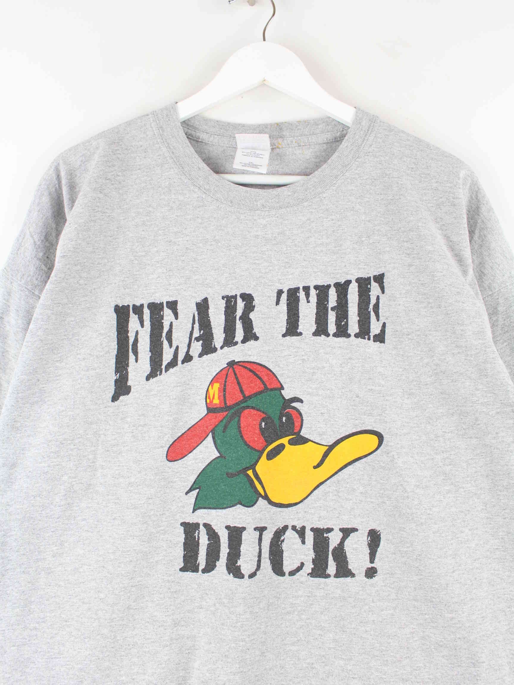 Gildan Fear The Duck Print T-Shirt Grau XXL (detail image 1)