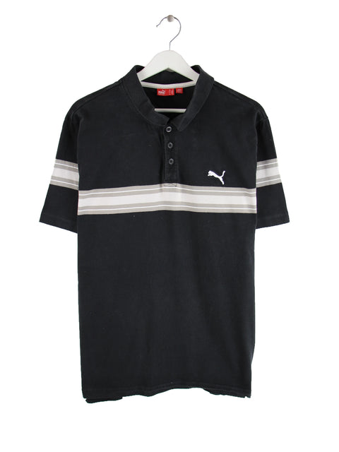Puma Stripe Polo Schwarz L