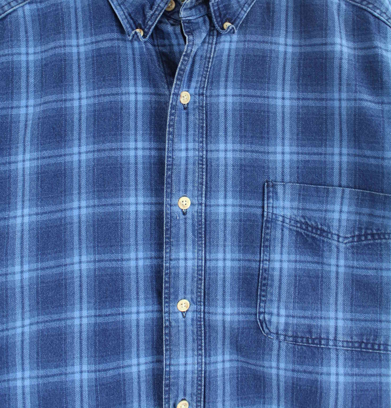 LL Bean 90s Vintage Flanell Hemd Blau L (detail image 1)