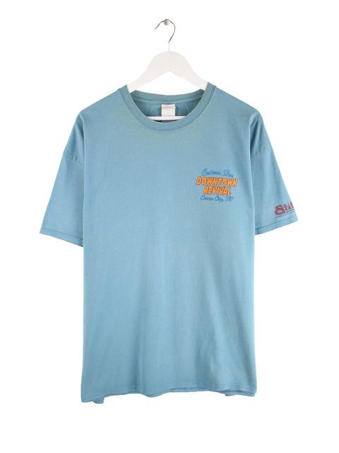 Port & Company Downtown Revival Car Show Print T-Shirt Blau XXL