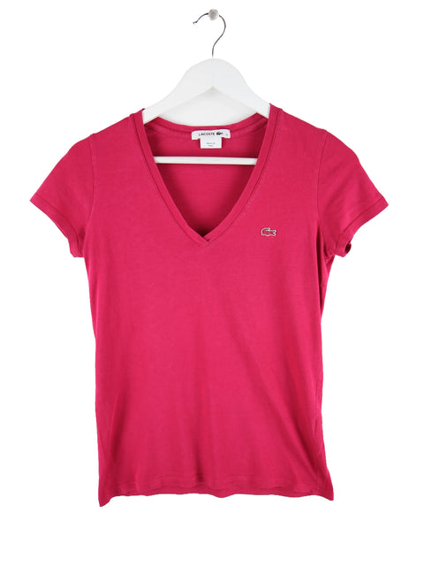 Lacoste Damen V-Neck T-Shirt Pink XS
