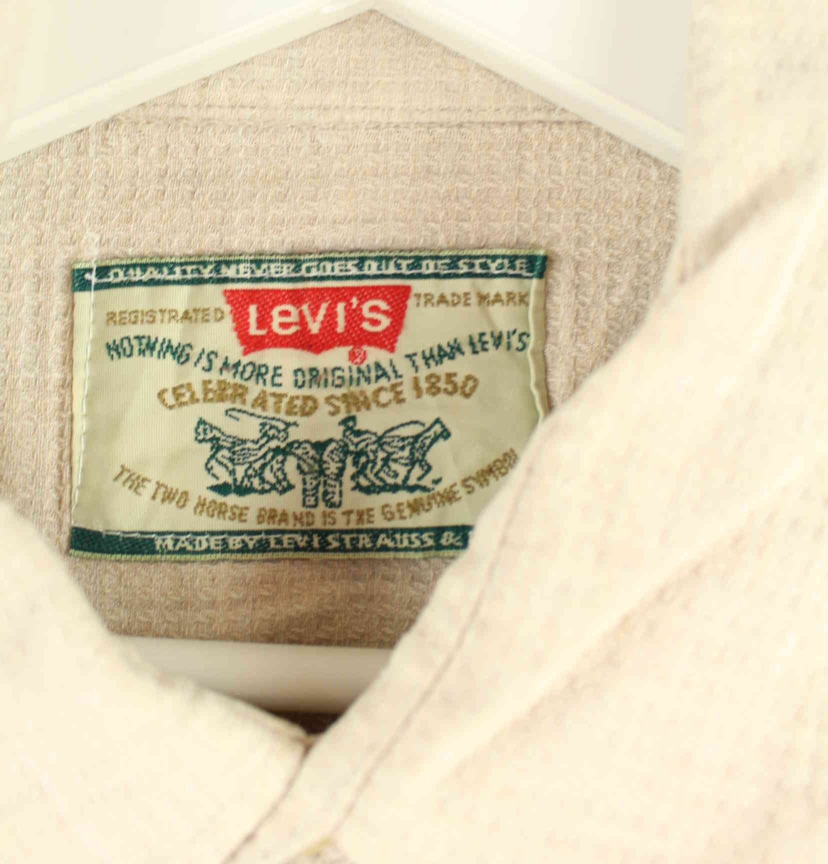 Levi's 90s Vintage Kurzarm Hemd Beige L (detail image 2)