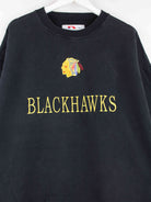 Vintage 90s Blackhawks Embroidered Sweater Schwarz XL (detail image 1)