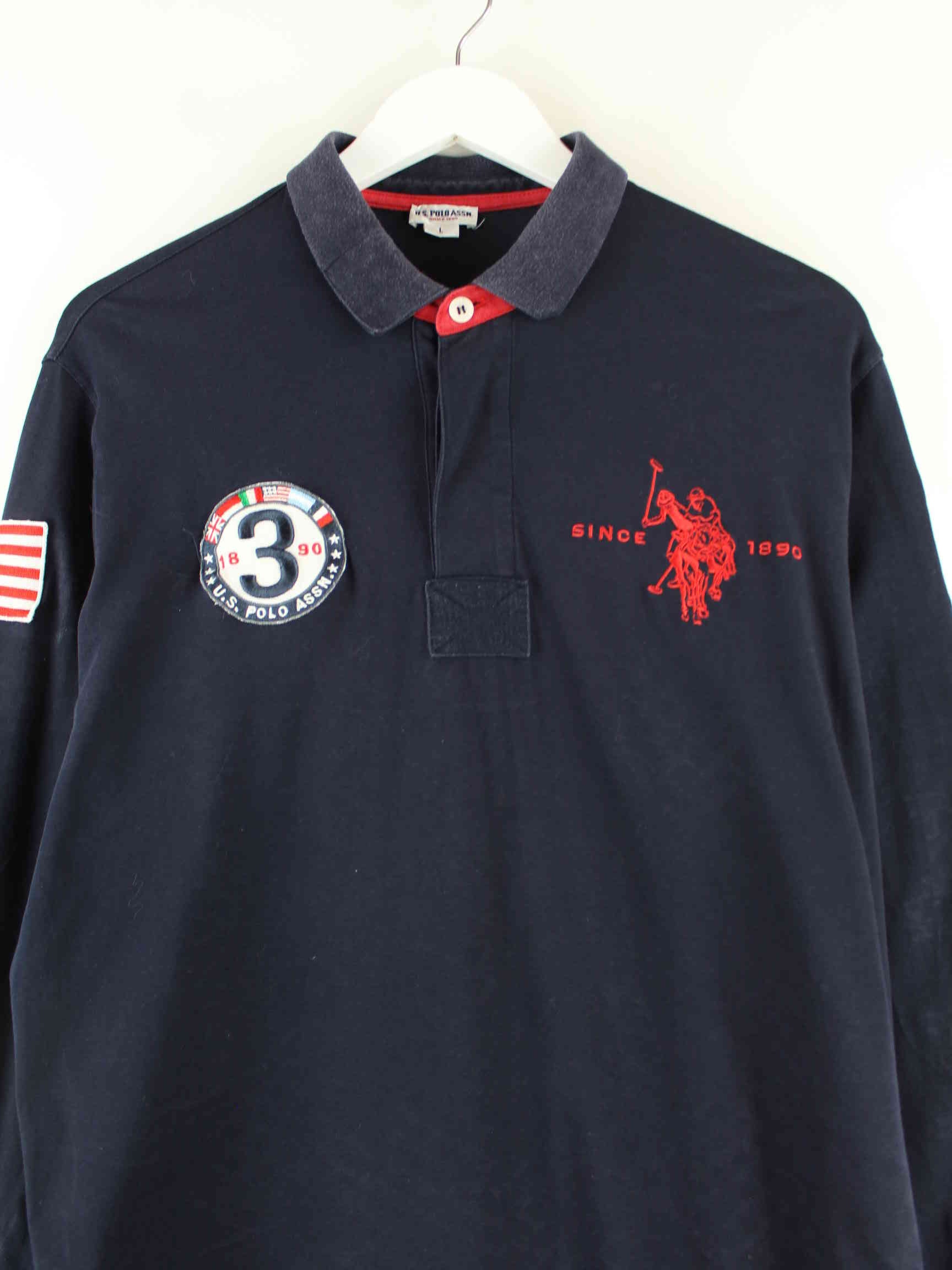 U.S. Polo ASSN. Langarm Polo Blau L (detail image 1)