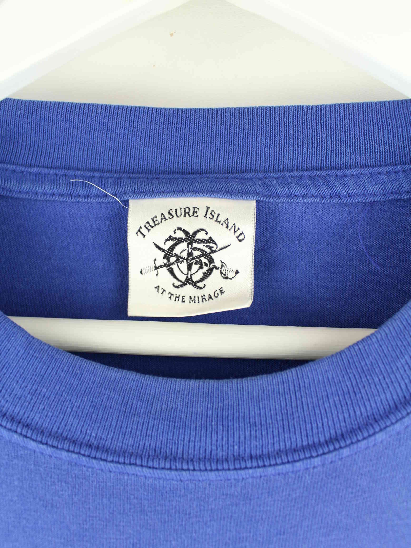 Vintage 90s Treasure Island Embroidered T-Shirt Blau M (detail image 2)