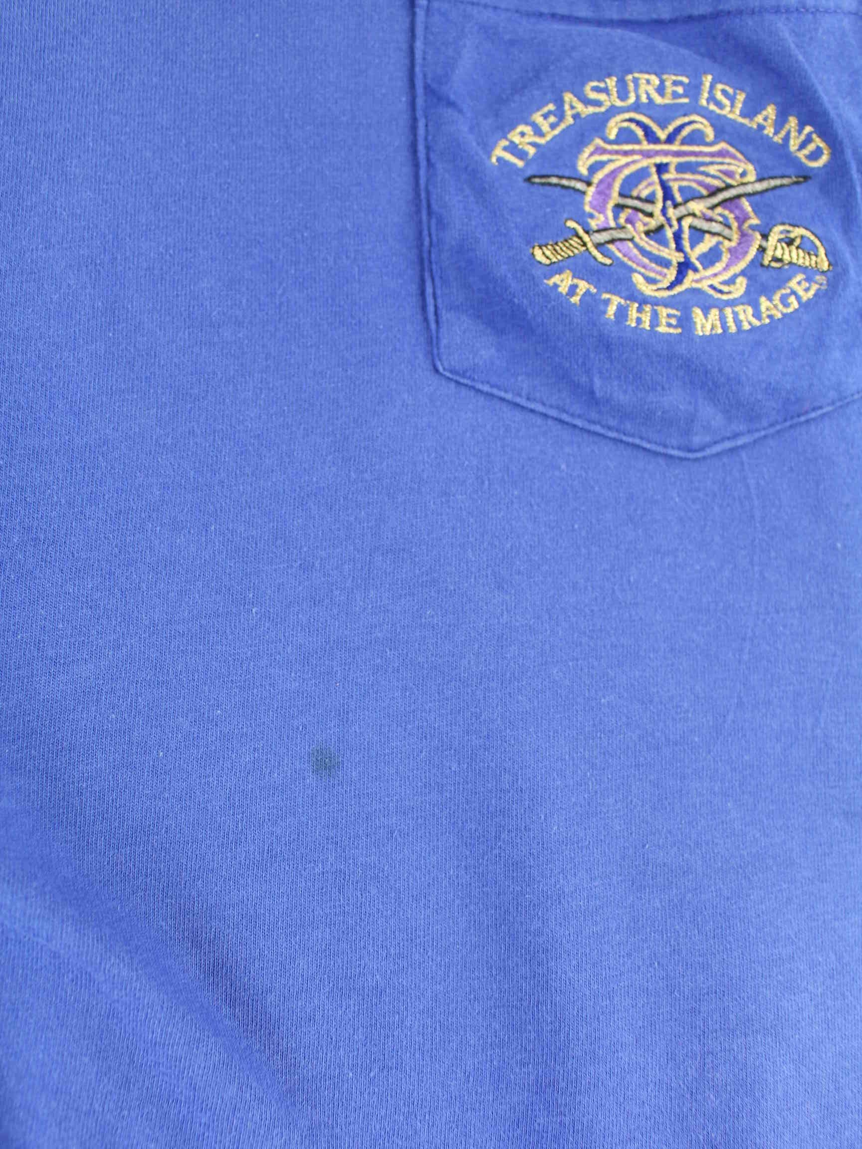 Vintage 90s Treasure Island Embroidered T-Shirt Blau M (detail image 3)