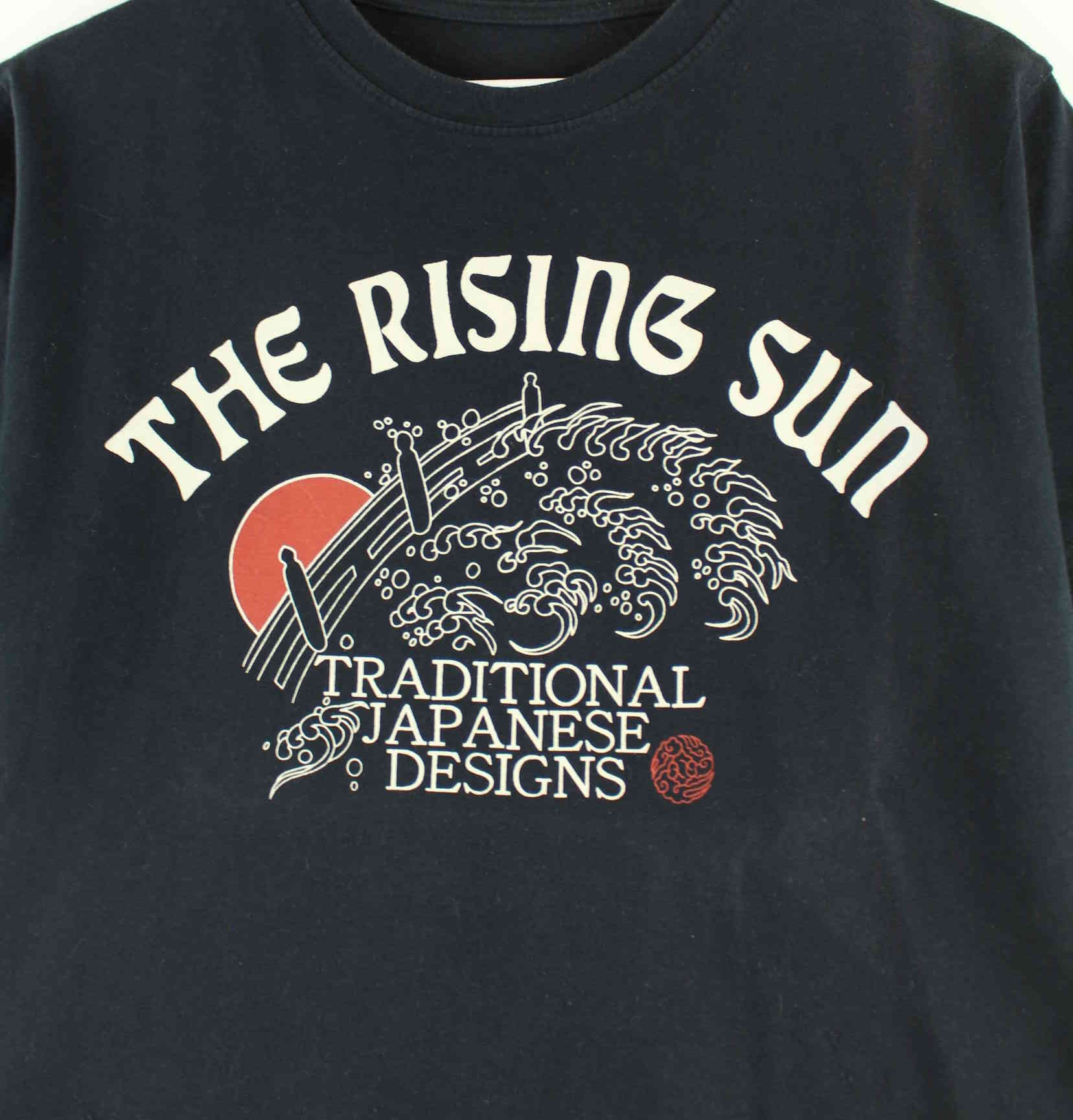 Vintage The Rising Sun Print T-Shirt Schwarz S (detail image 1)