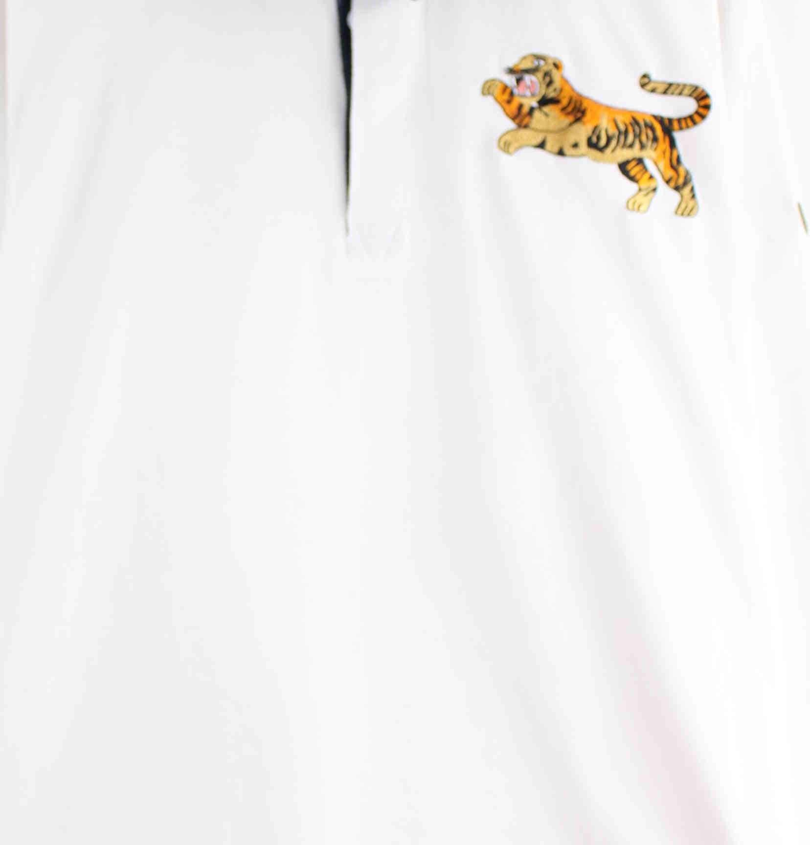 Vintage Tiger Embroidered Polo Sweater Weiß XXL (detail image 1)