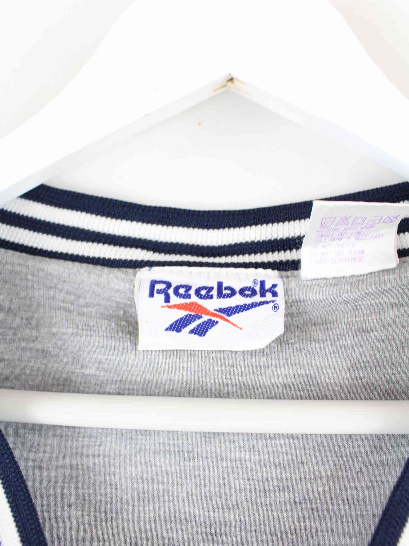 Reebok 90s Vintage V-Neck Track Top Sweater Blau XL (detail image 2)