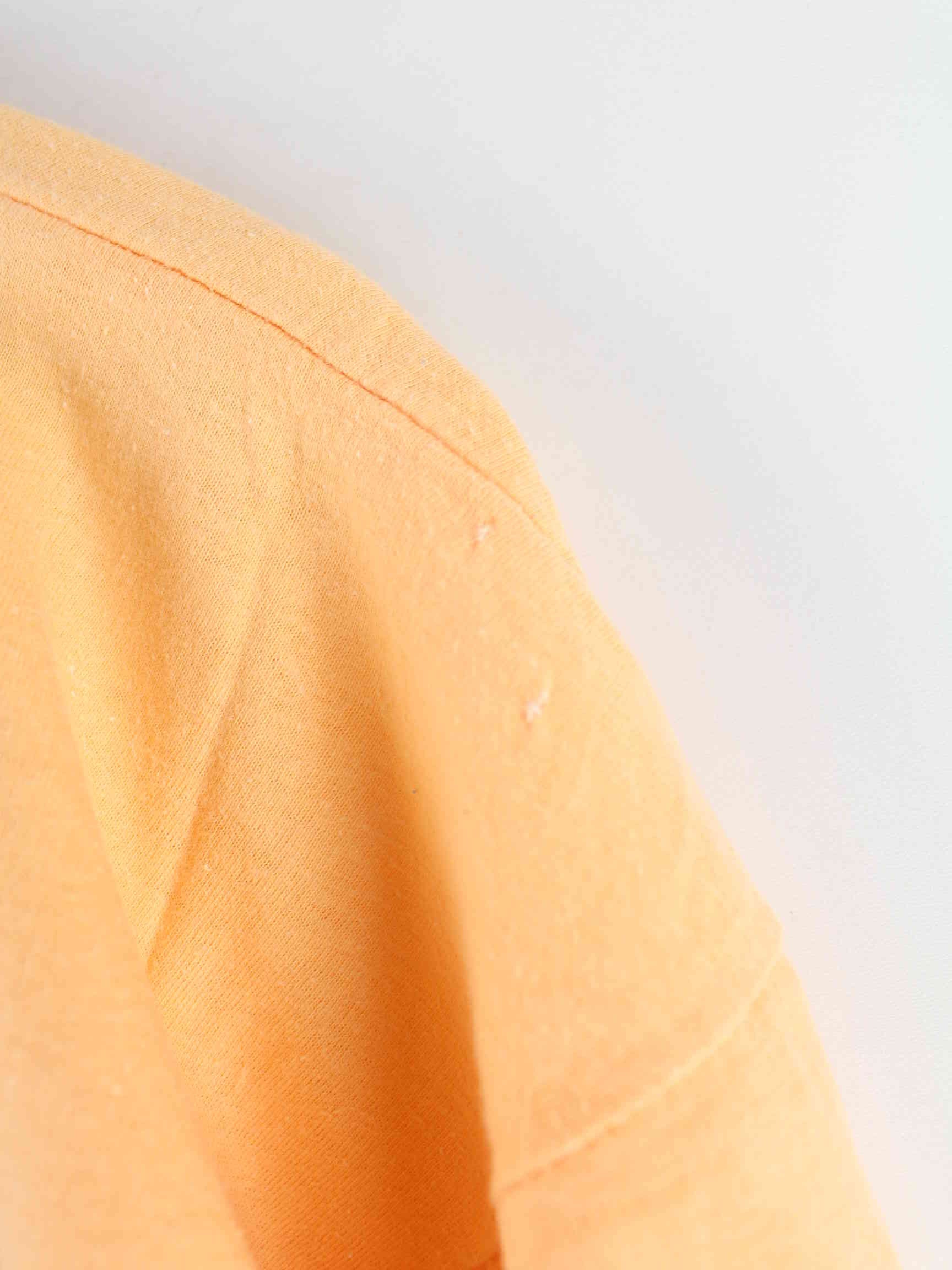 Vintage 80s Single Stitch Print T-Shirt Orange XL (detail image 4)