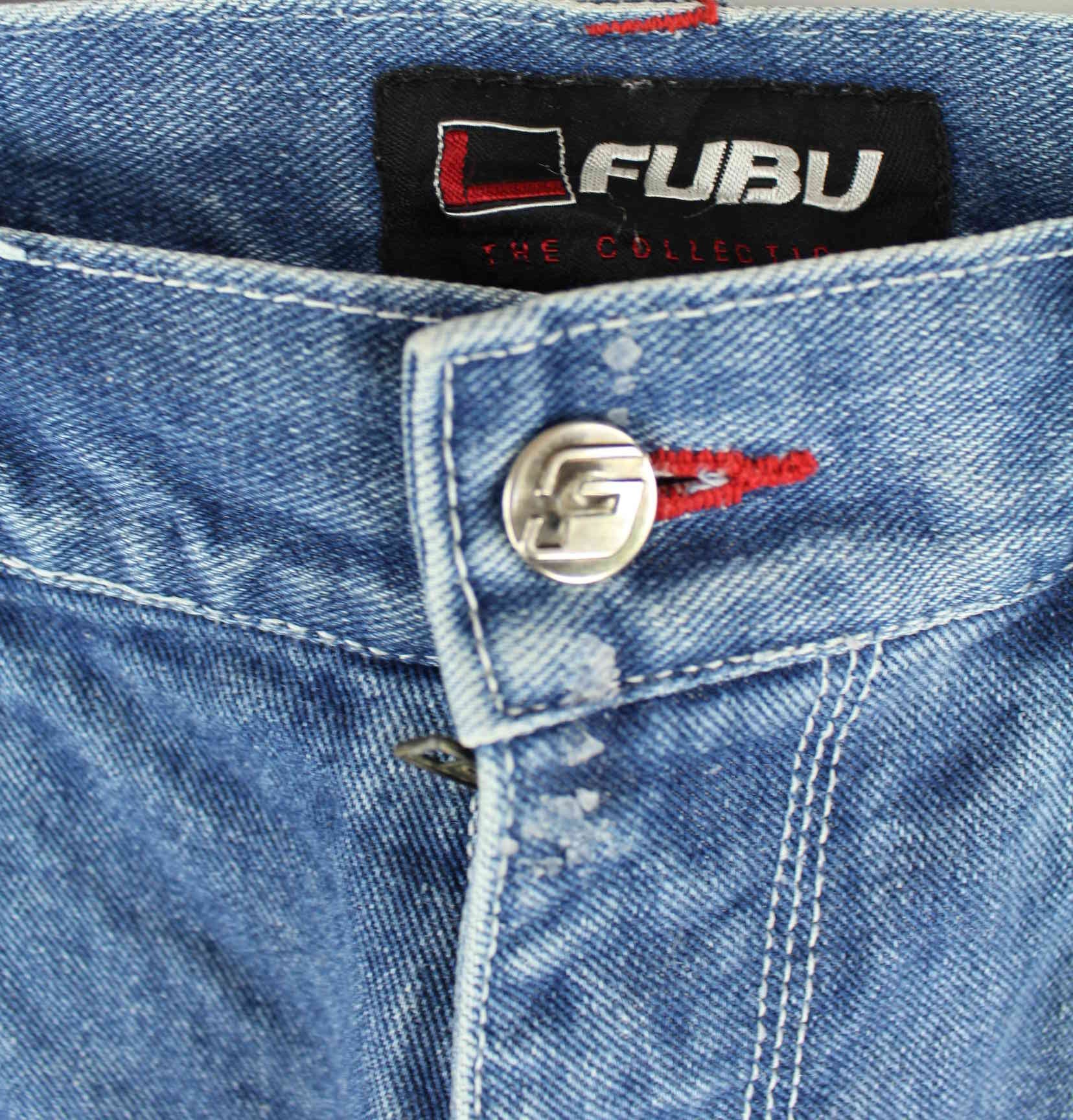 Fubu y2k Embroidered Carpenter Jeans Blau W30 L32 (detail image 6)