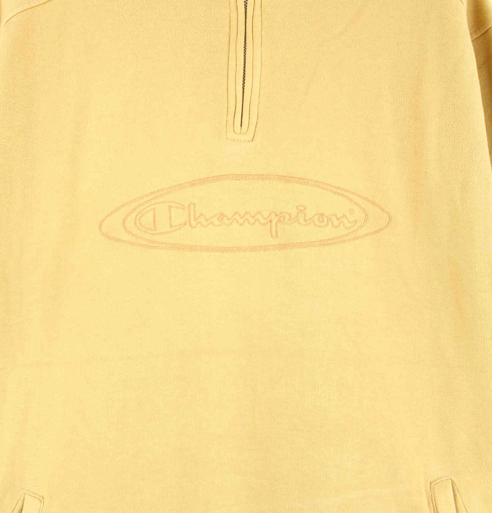 Champion Embroidered Half Zip Sweater Beige XL (detail image 1)