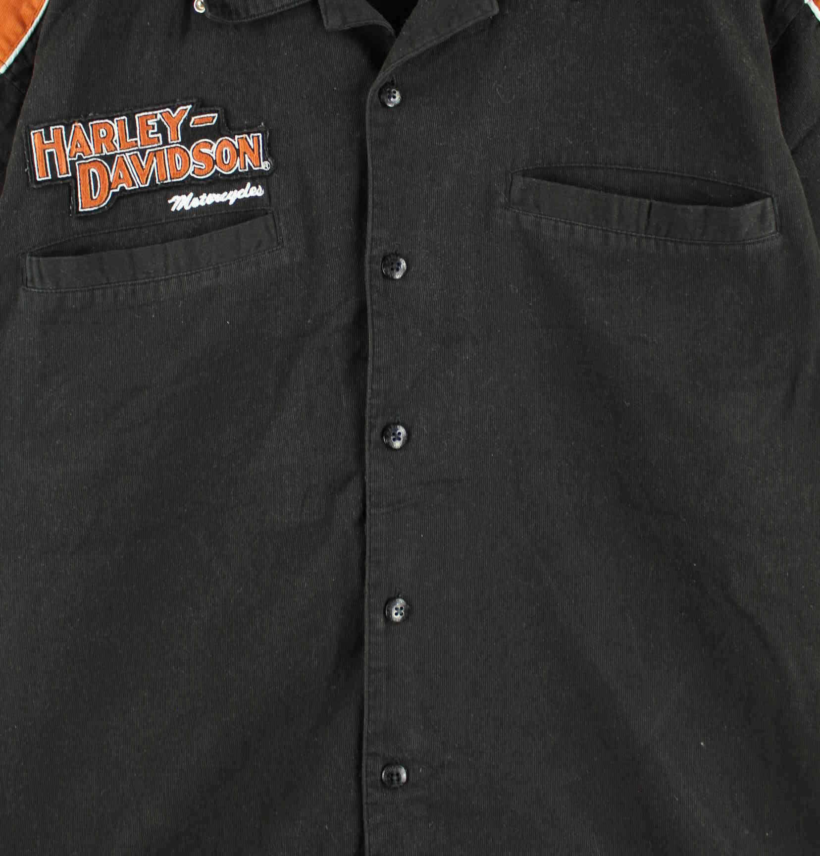 Harley Davidson y2k Embroidered Short Sleeve Hemd Schwarz XXL (detail image 1)