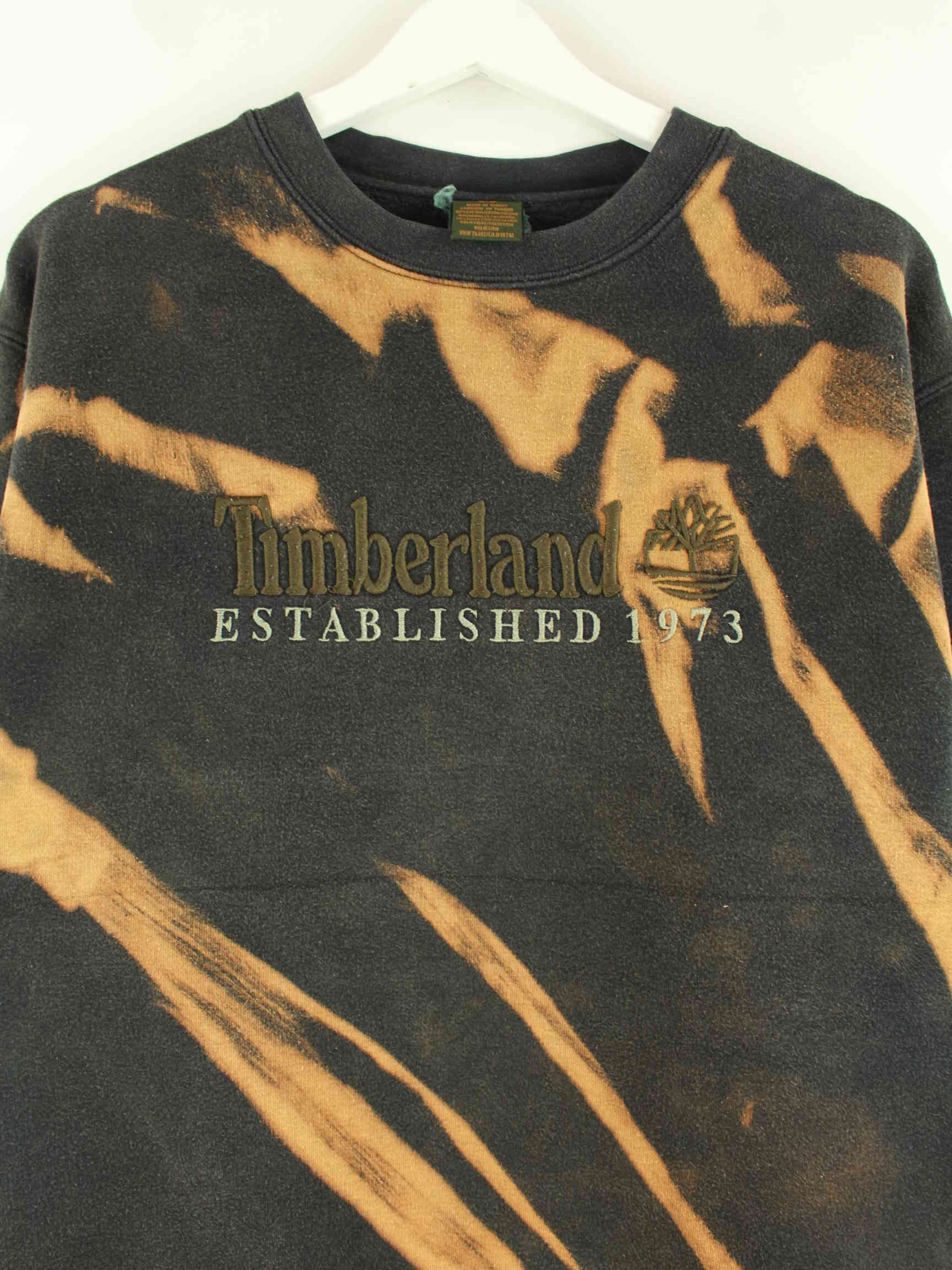 Timberland 90s Vintage Embroidered Tie Dye Sweater Schwarz M (detail image 1)