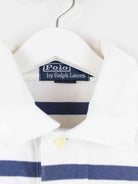Ralph Lauren 90s Vintage Striped Polo Blau S (detail image 2)