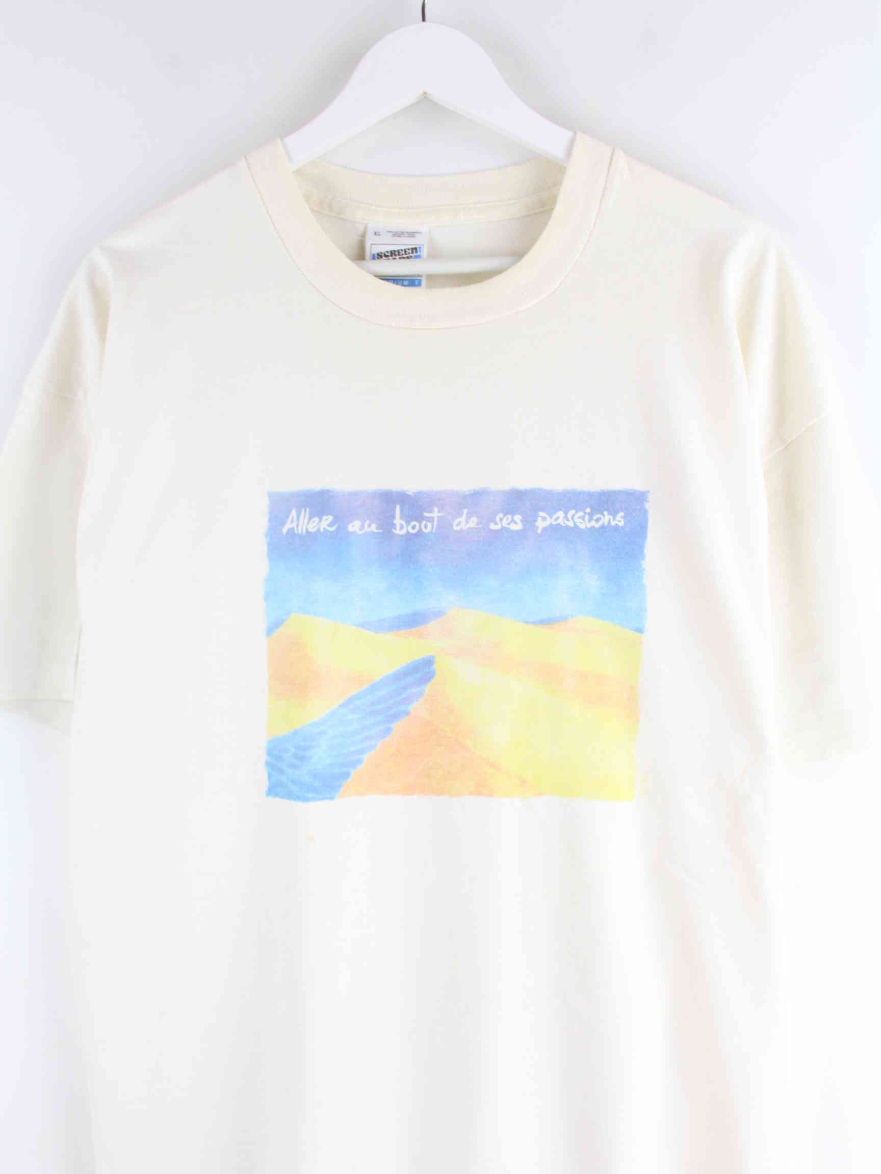 Screen Stars 80s Vintage Print Single Stitched T-Shirt Beige XL (detail image 1)
