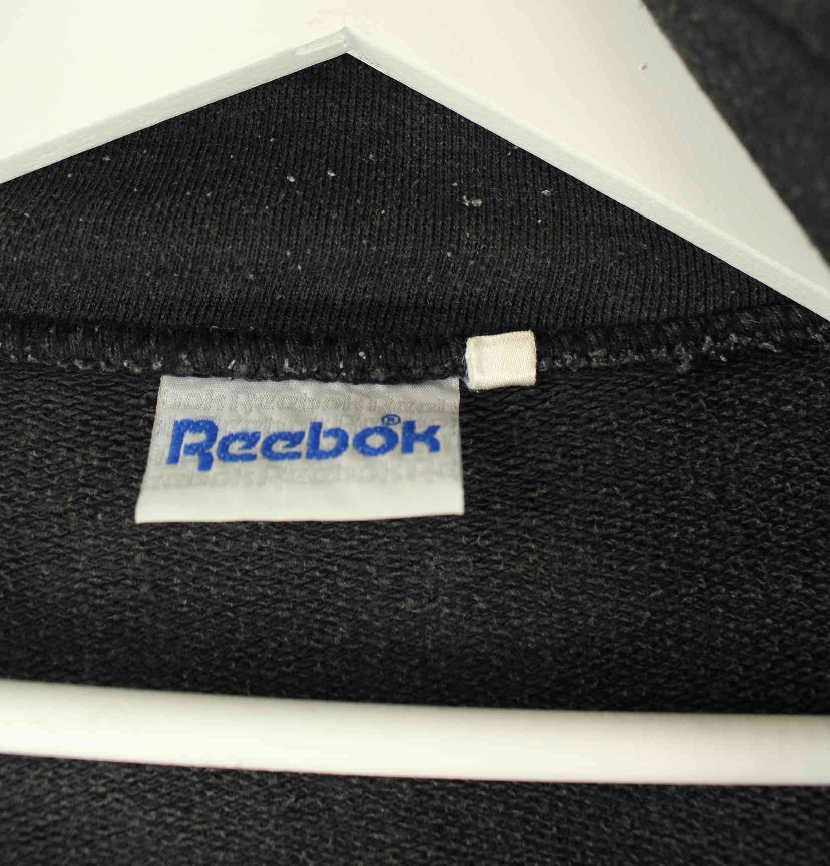 Reebok 90s Vintage Embroidered Half Zip Sweater Schwarz L (detail image 2)