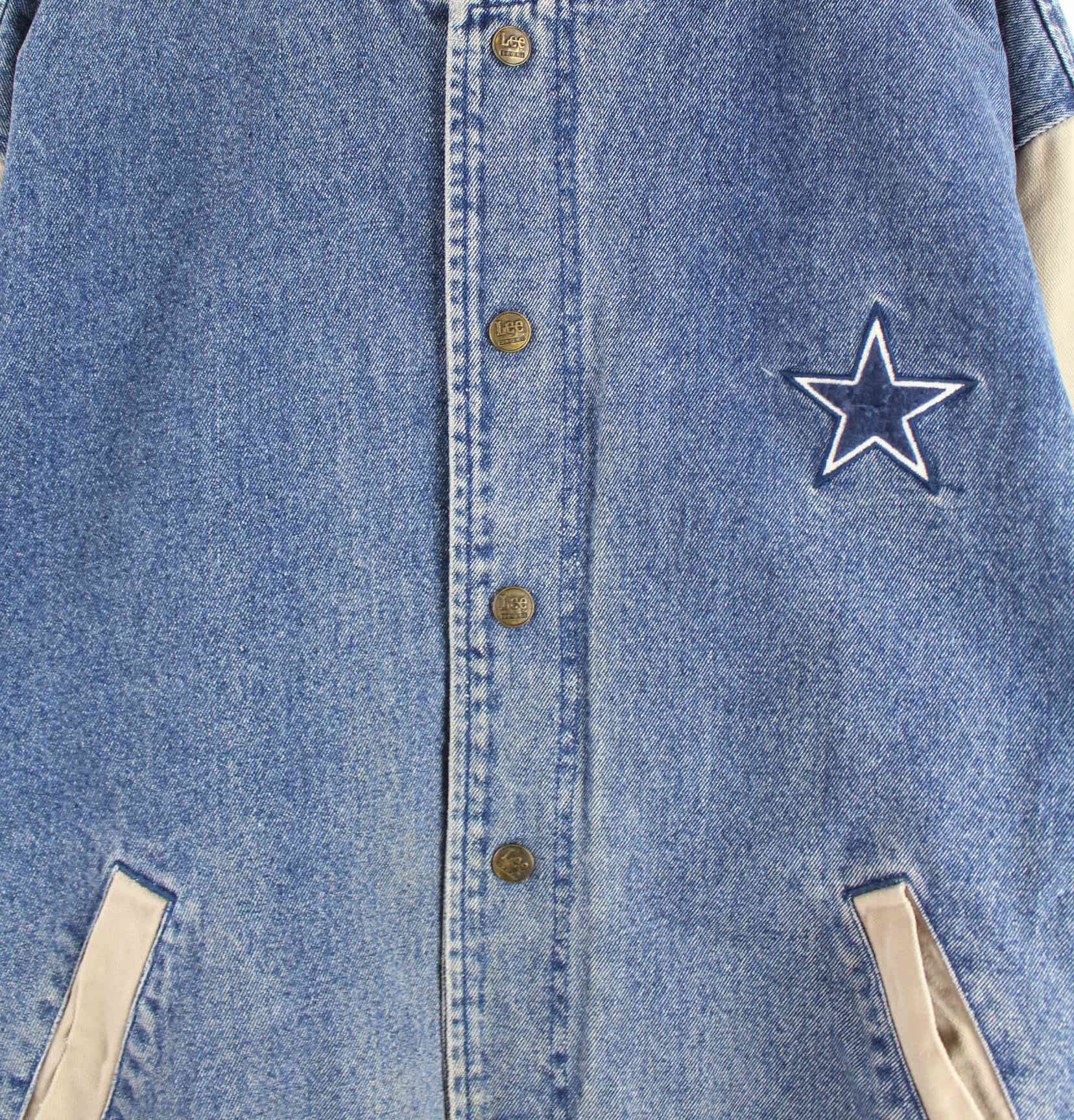 Lee 90s Vintage Dallas Cowboys Denim College Jacke Blau L (detail image 1)