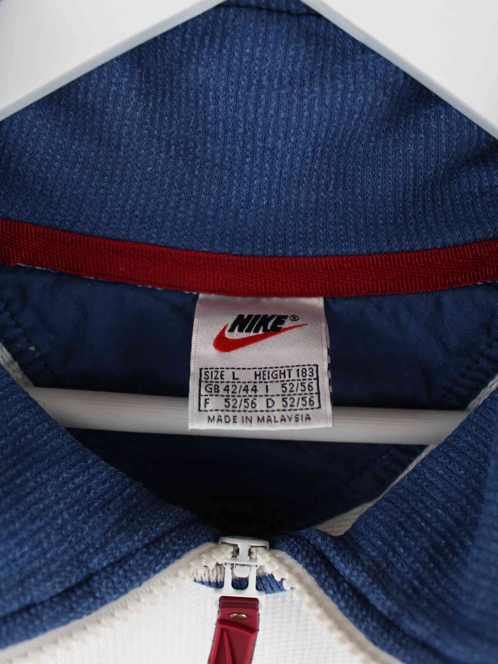 Nike 90s Vintage Embroidered Half Zip Sweater Weiß L (detail image 2)