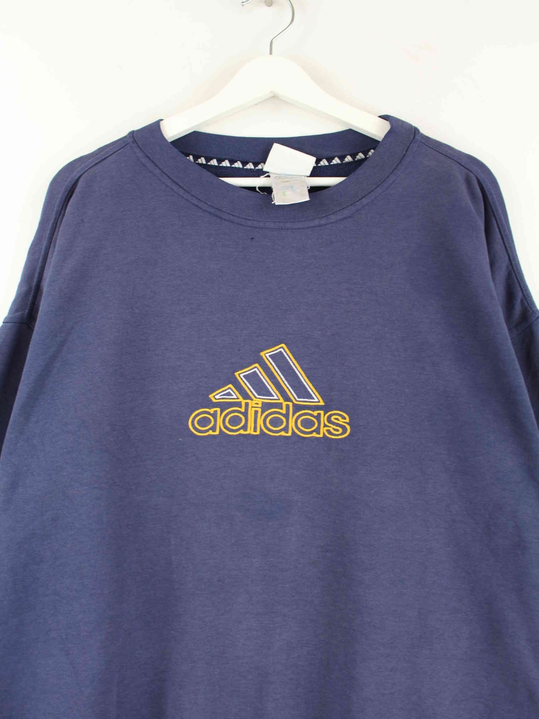 Adidas 90s Vintage Performance Embroidered Sweater Blau XL (detail image 1)