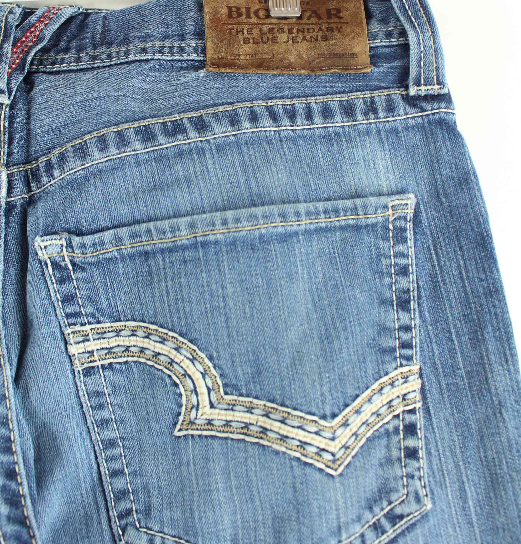 Vintage y2k Big Star Embroidered Jeans Blau W36 L32 (detail image 2)