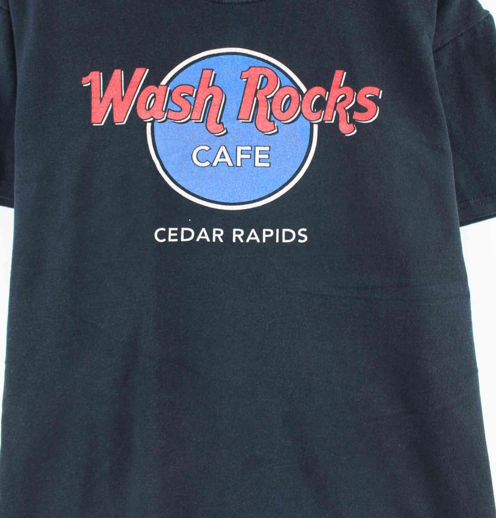 Vintage 2010 Wash Rocks Print T-Shirt Schwarz S (detail image 1)