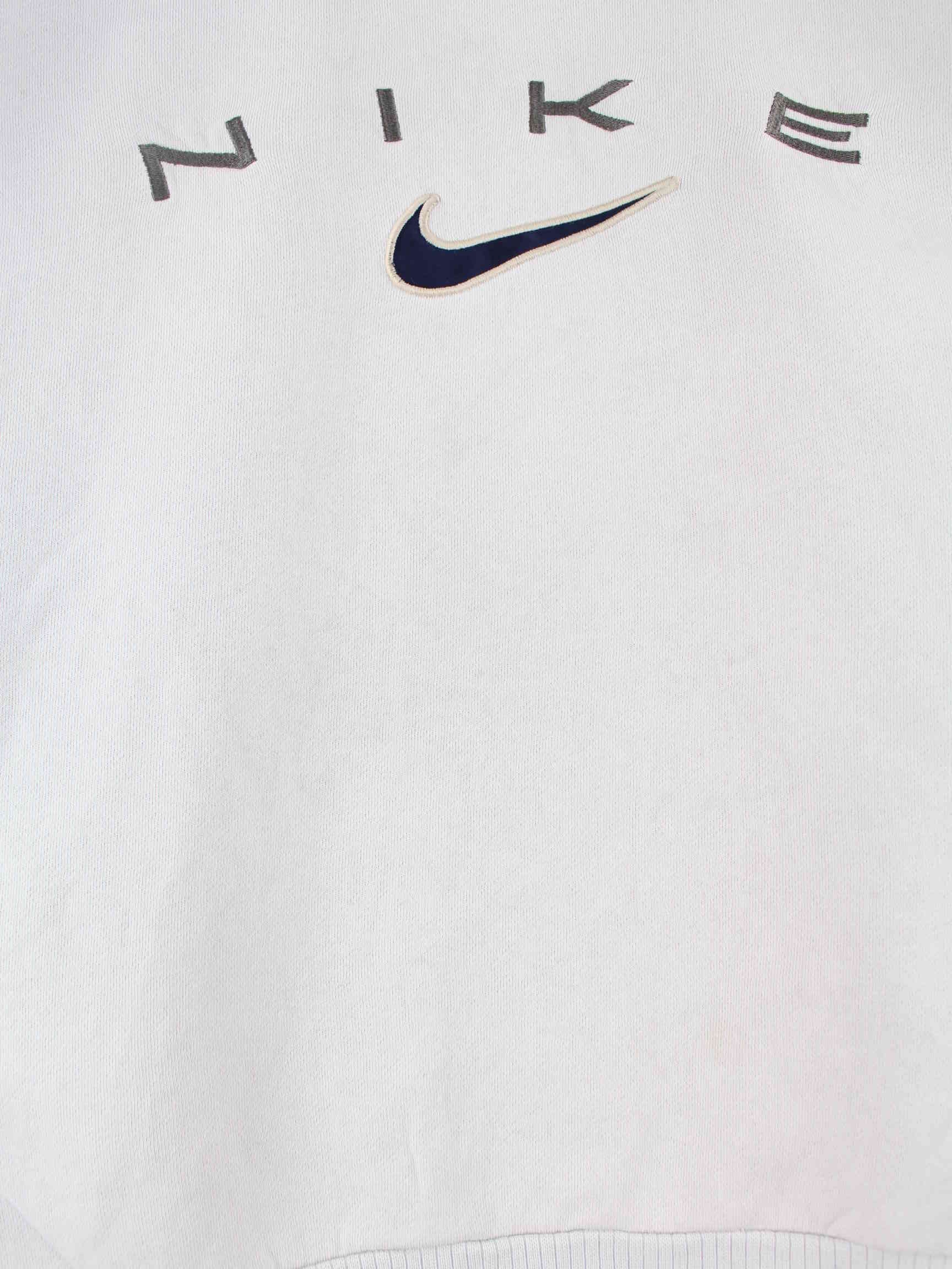 Nike 90s Vintage Center Swoosh Embroidered Sweater Beige M (detail image 6)