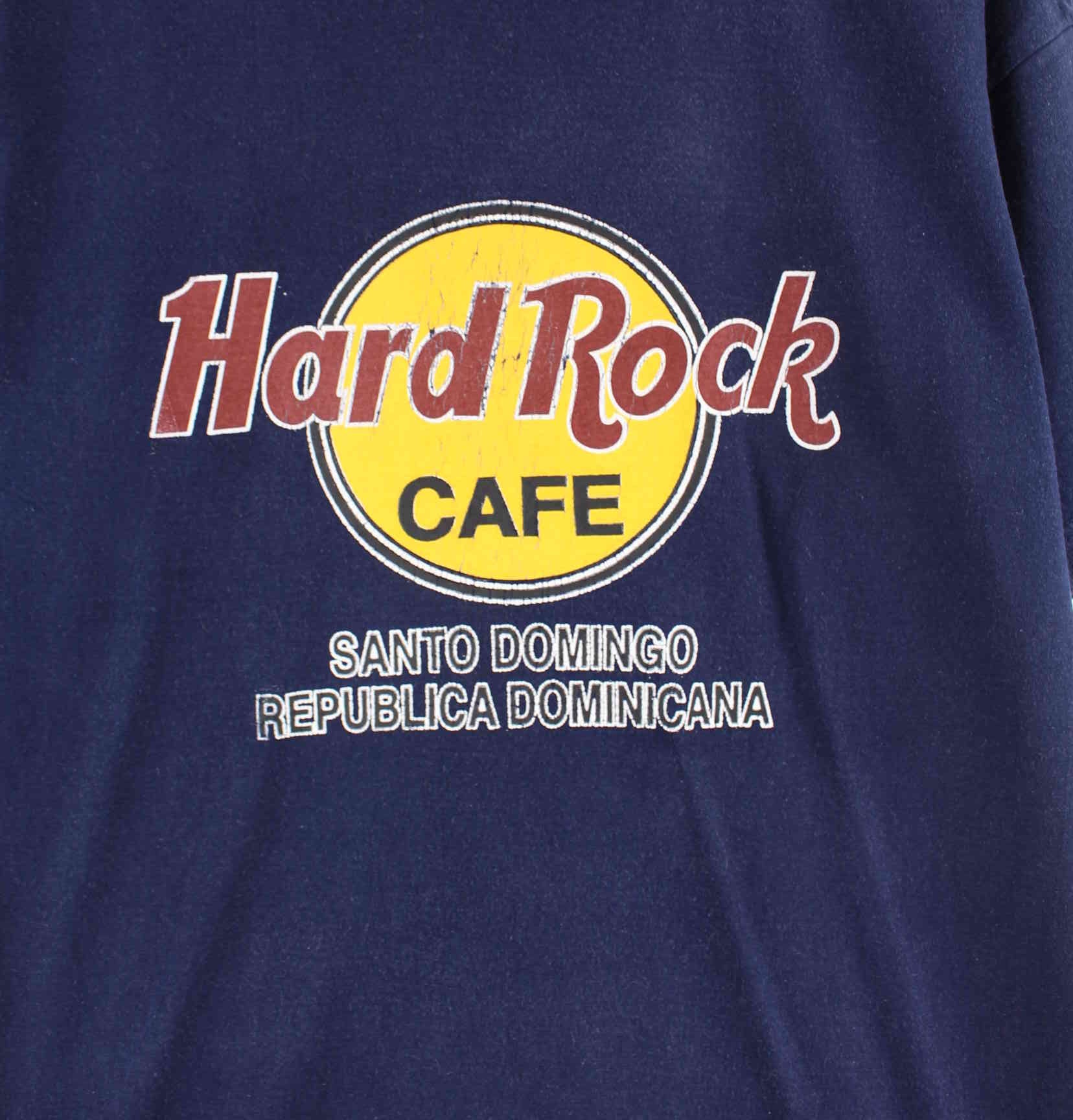 Hard Rock Cafe Santo Domingo 90s Vintage Print T-Shirt Blau L (detail image 1)