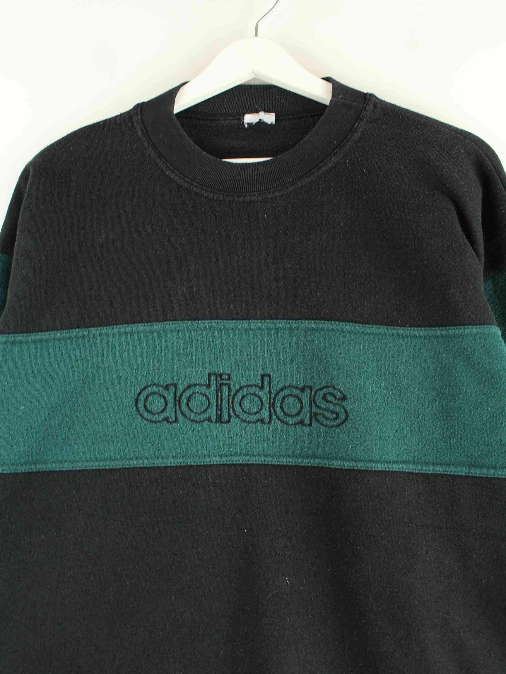Adidas 90s Vintage Spellout Embroidered Sweater Schwarz M (detail image 1)