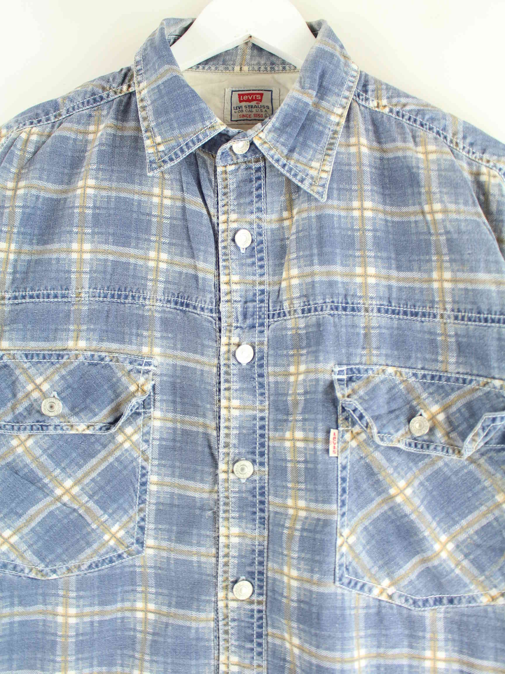 Circa 1973 rare Levi's / white tab flannel 2024 shirt / Made in France / Deadstock