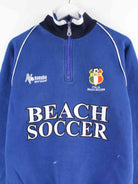 Vintage y2k Beach Soccer Embroidered Half Zip Sweater Blau M (detail image 1)