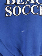 Vintage y2k Beach Soccer Embroidered Half Zip Sweater Blau M (detail image 2)