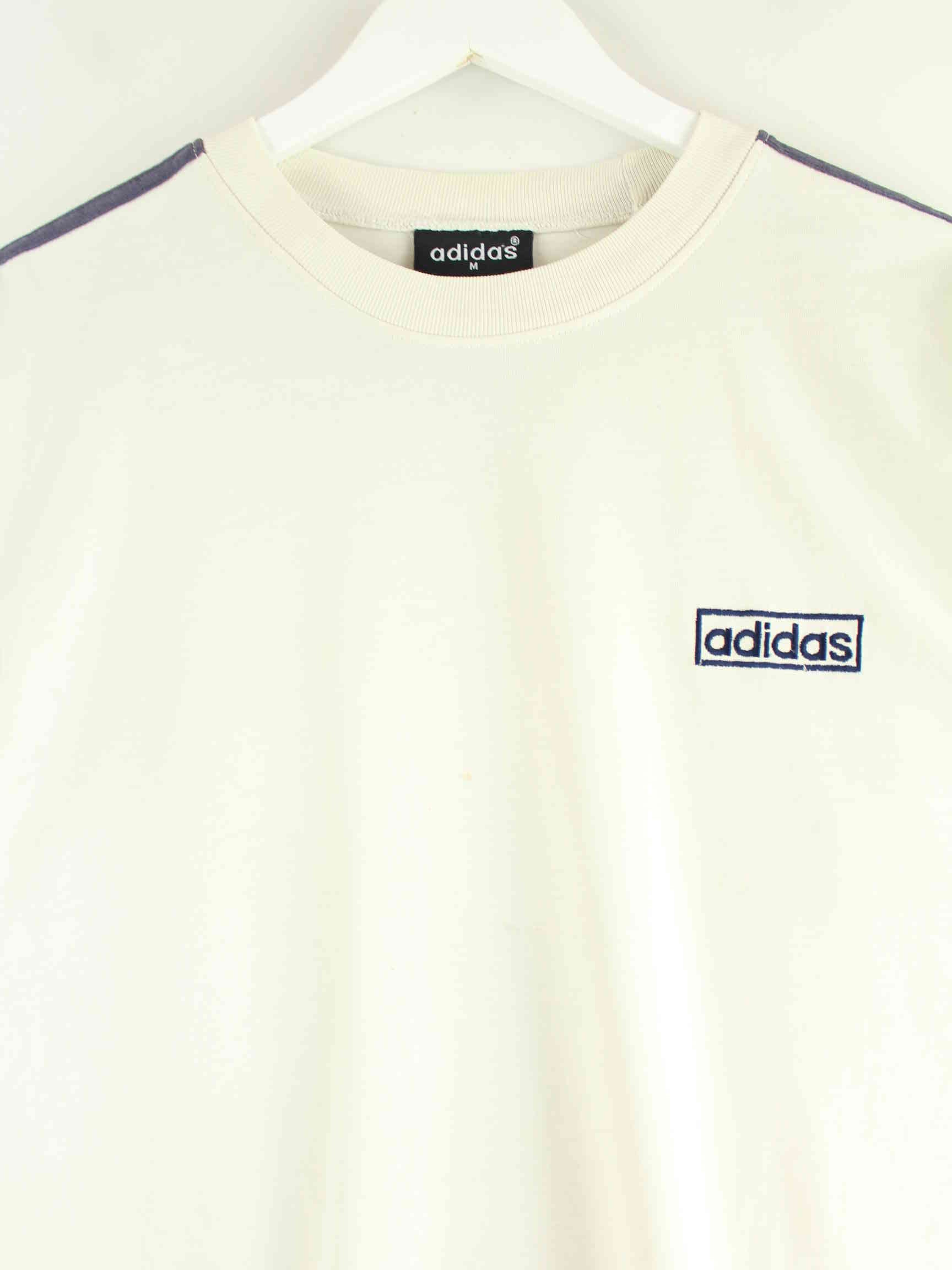 Adidas 90s Vintage Embroidered T-Shirt Weiß M (detail image 1)