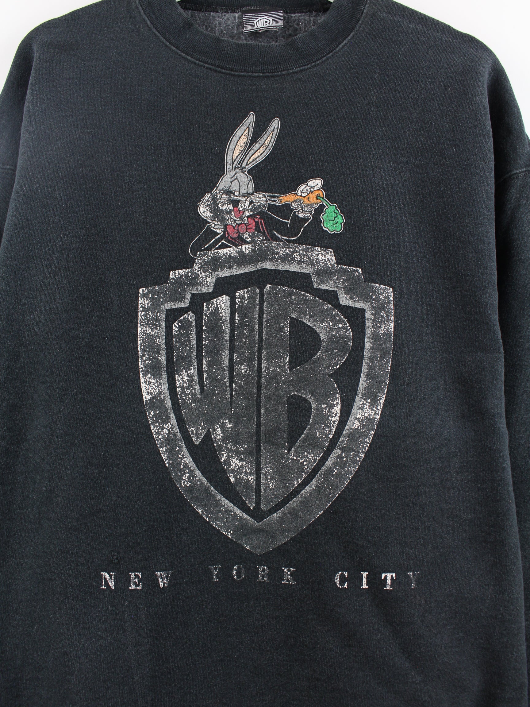 Warner Bros 90s Vintage Bugs Bunny Print Sweater Black XL Peeces