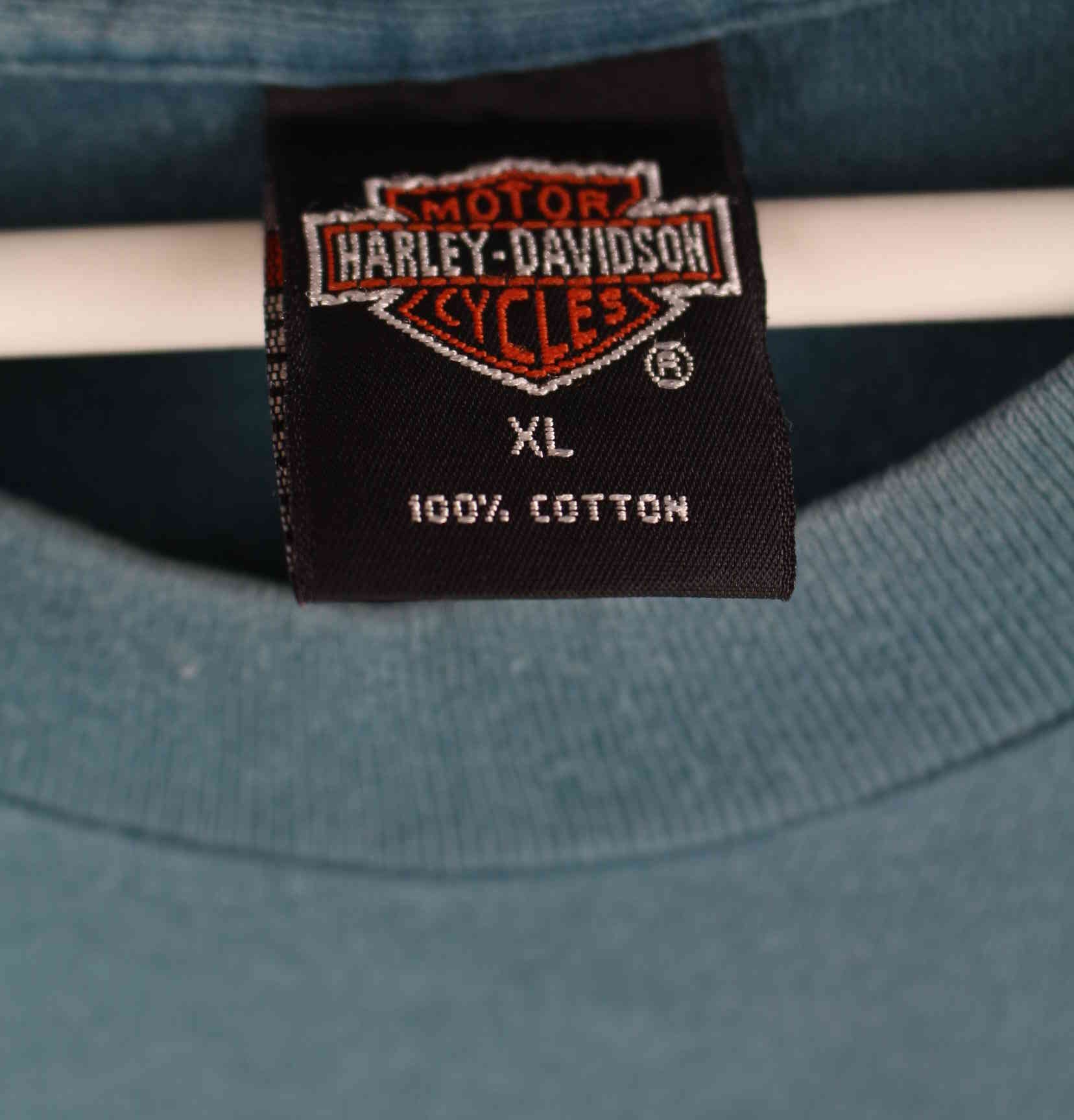 Harley Davidson 1995 Vintage Faded Print Single Stitched T-Shirt Blau XL (detail image 3)