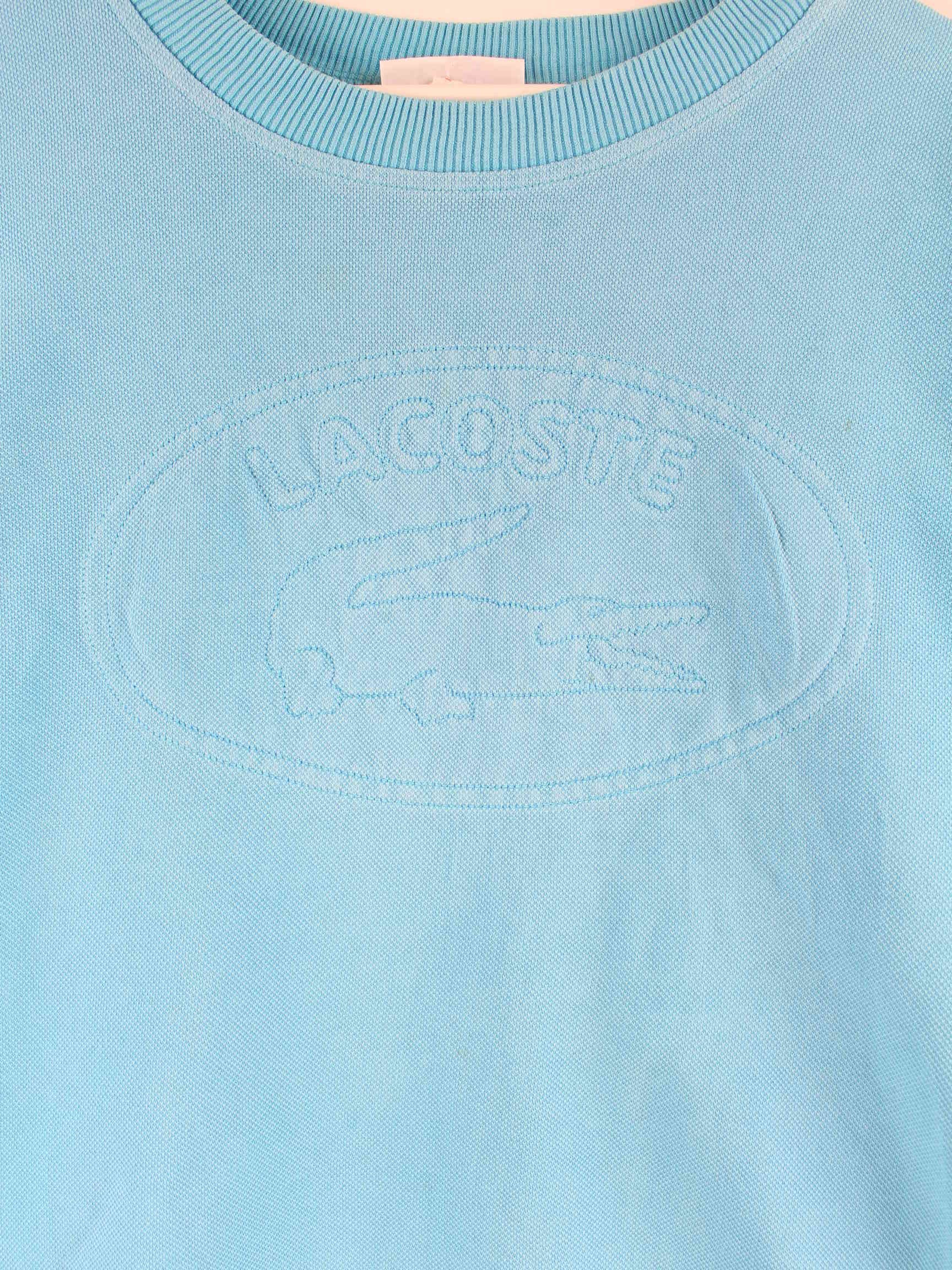 Lacoste 90s Vintage Embroidered Sweater Blau M (detail image 1)