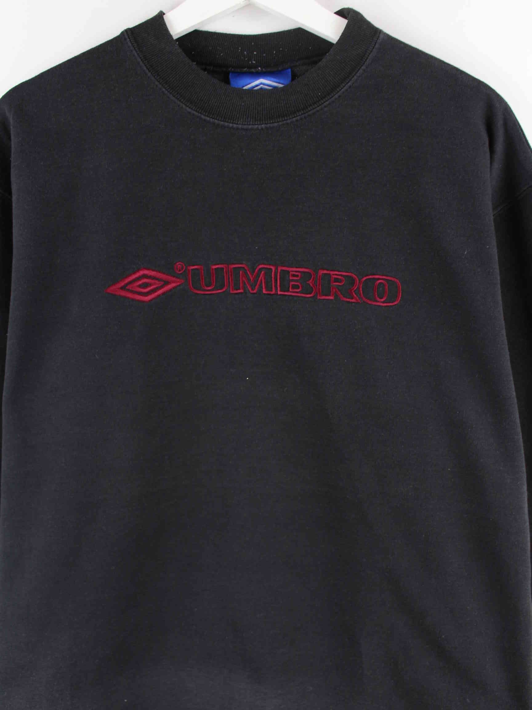 Umbro 90s Vintage Embroidered Sweater Schwarz M (detail image 1)