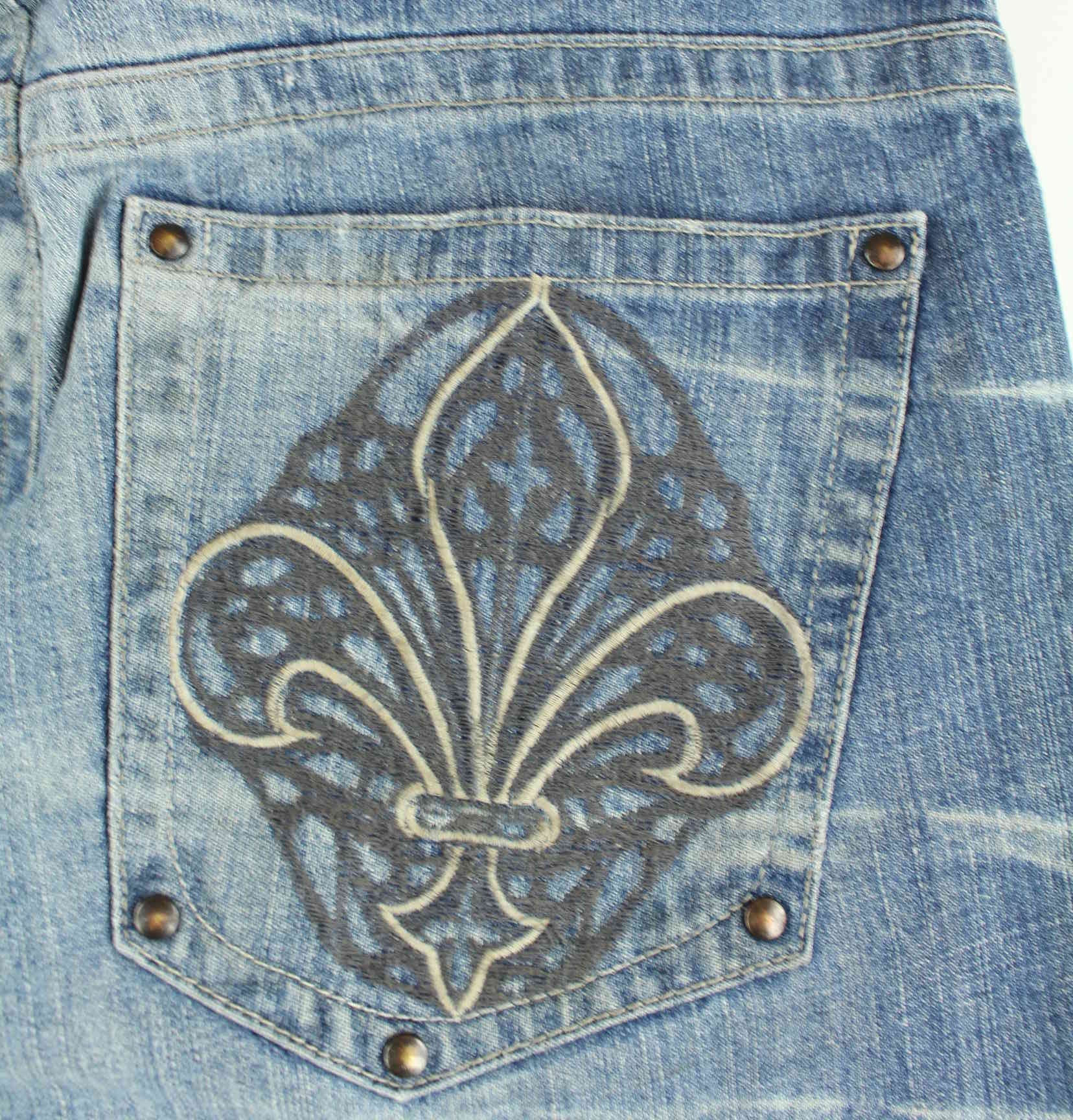 Vintage y2k Embroidered Jeans Blau W32 L32 (detail image 5)