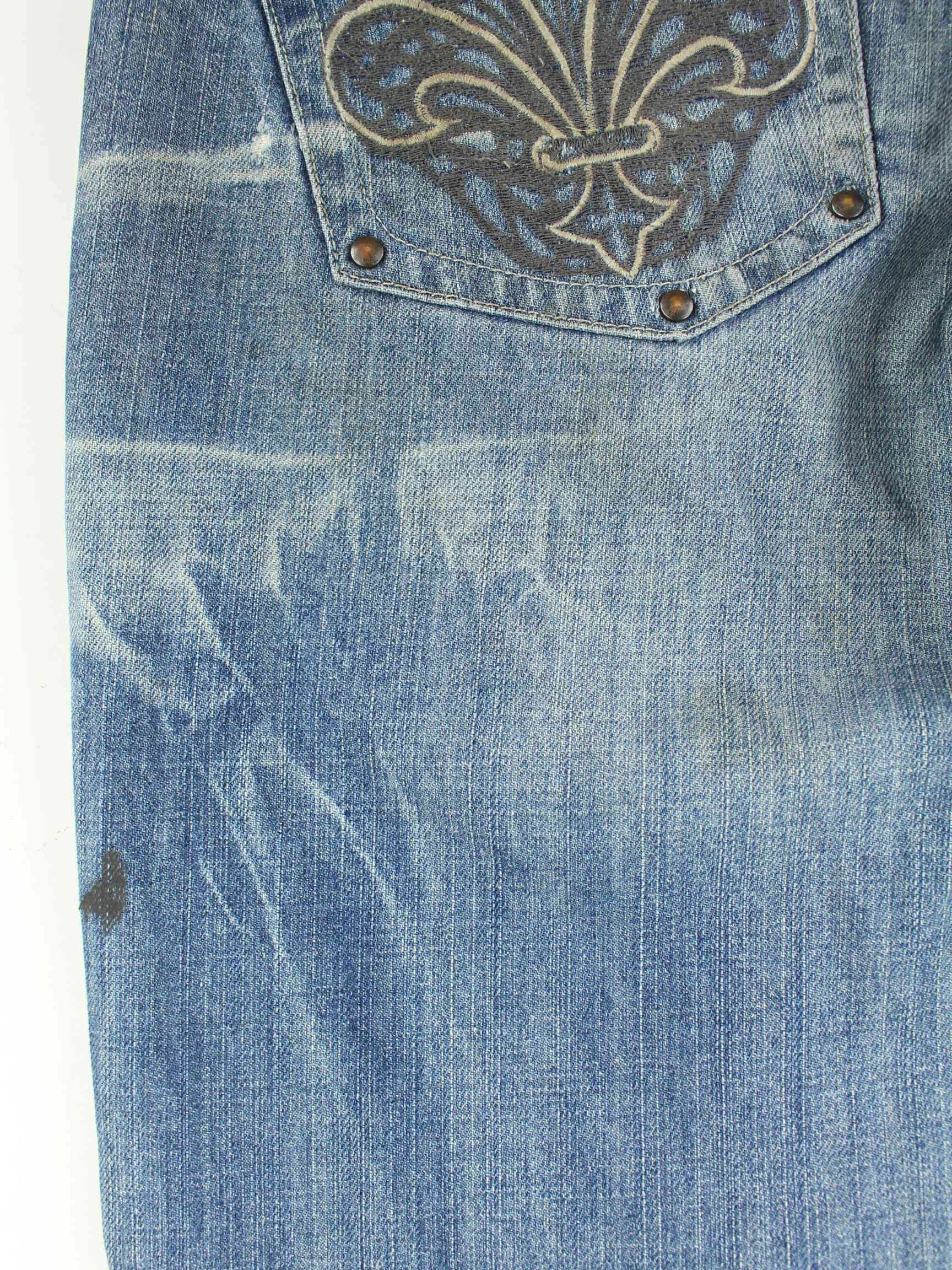 Vintage y2k Embroidered Jeans Blau W32 L32 (detail image 6)